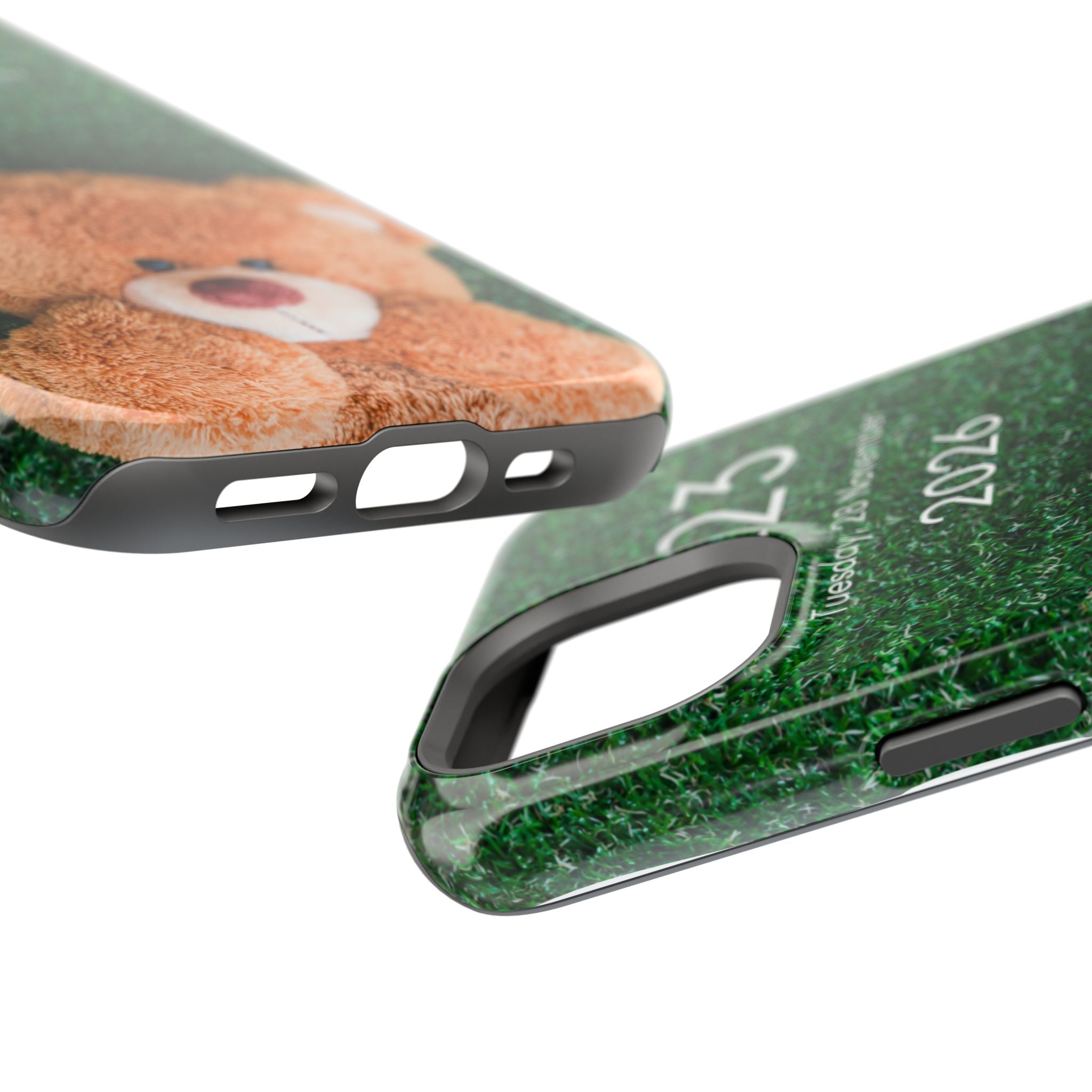 Teddy Bear Grass Phone Case — Cute Plush Toy Design Impact-Resistant Case
