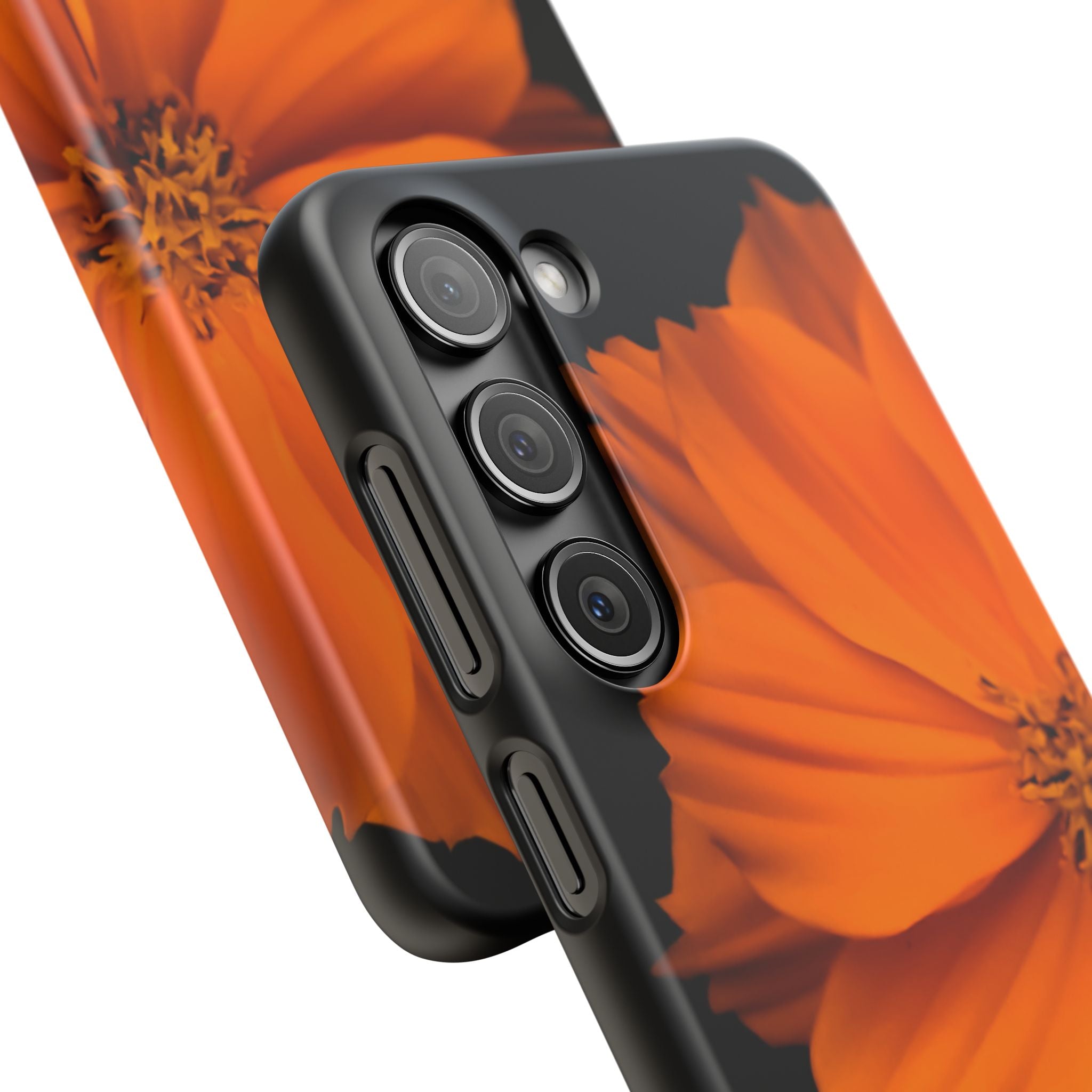 Phone Case - Orange Cosmos Floral Snap Case | Slim Protective Flower Design