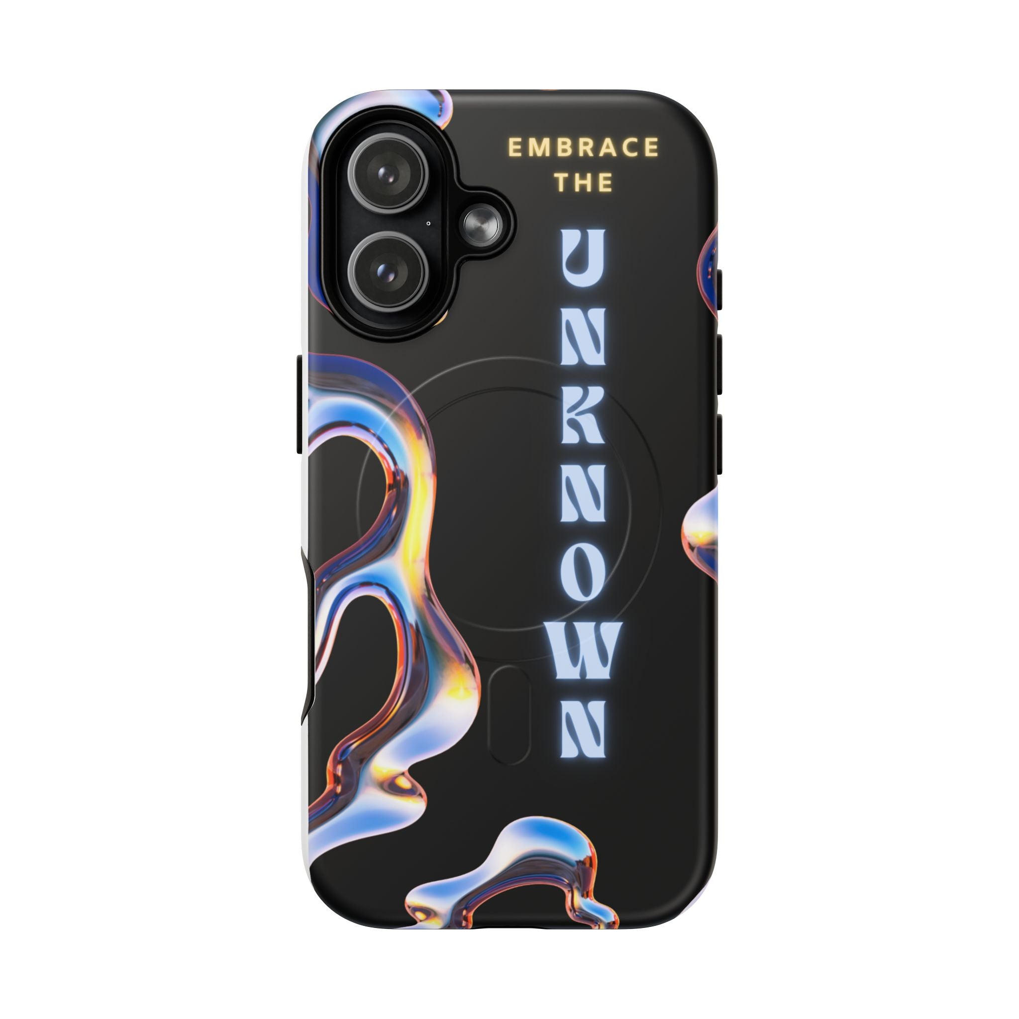 Tough Magnetic Case — "Embrace the Unknown" Black Iridescent Phone Cover