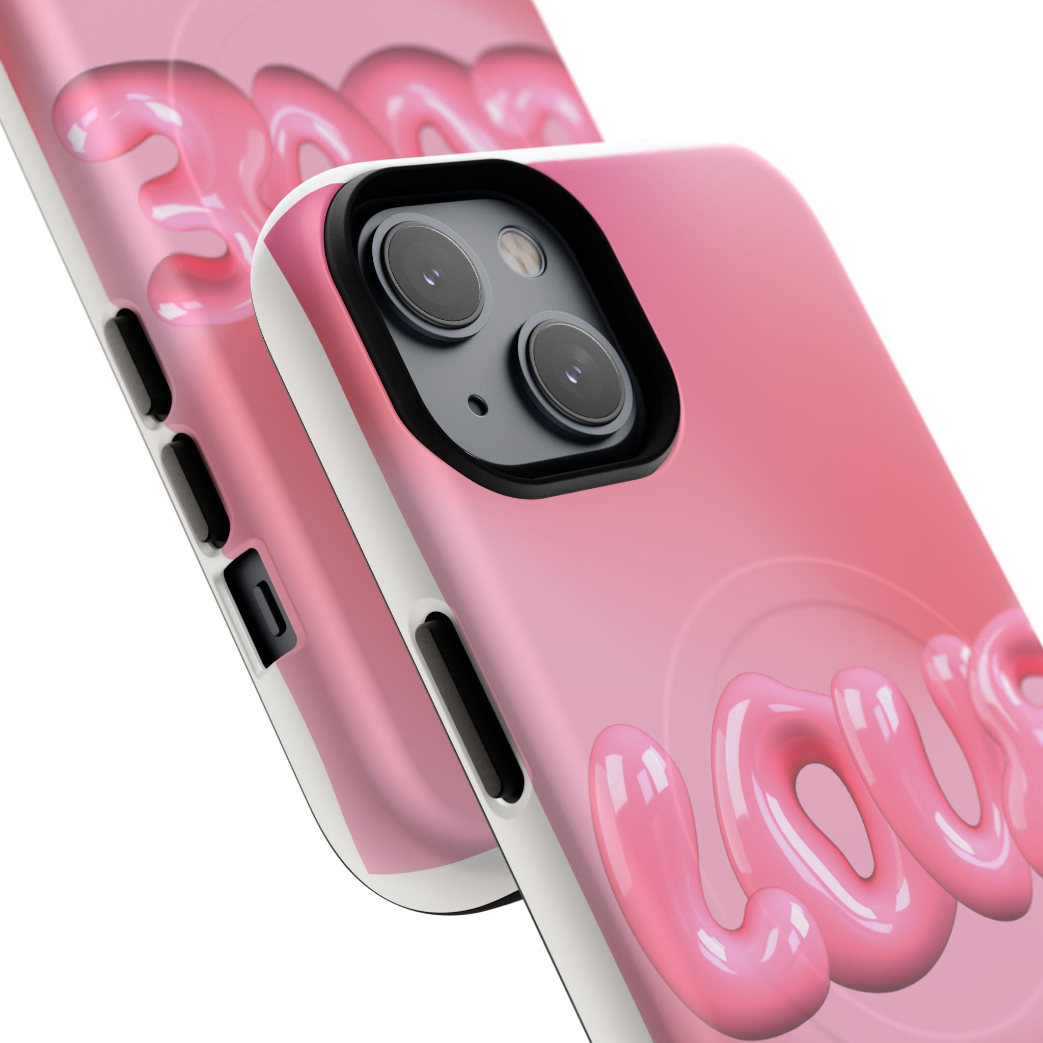 Phone Case — Pink "LOVE" 3D Bubble Tough Magnetic Protective Case