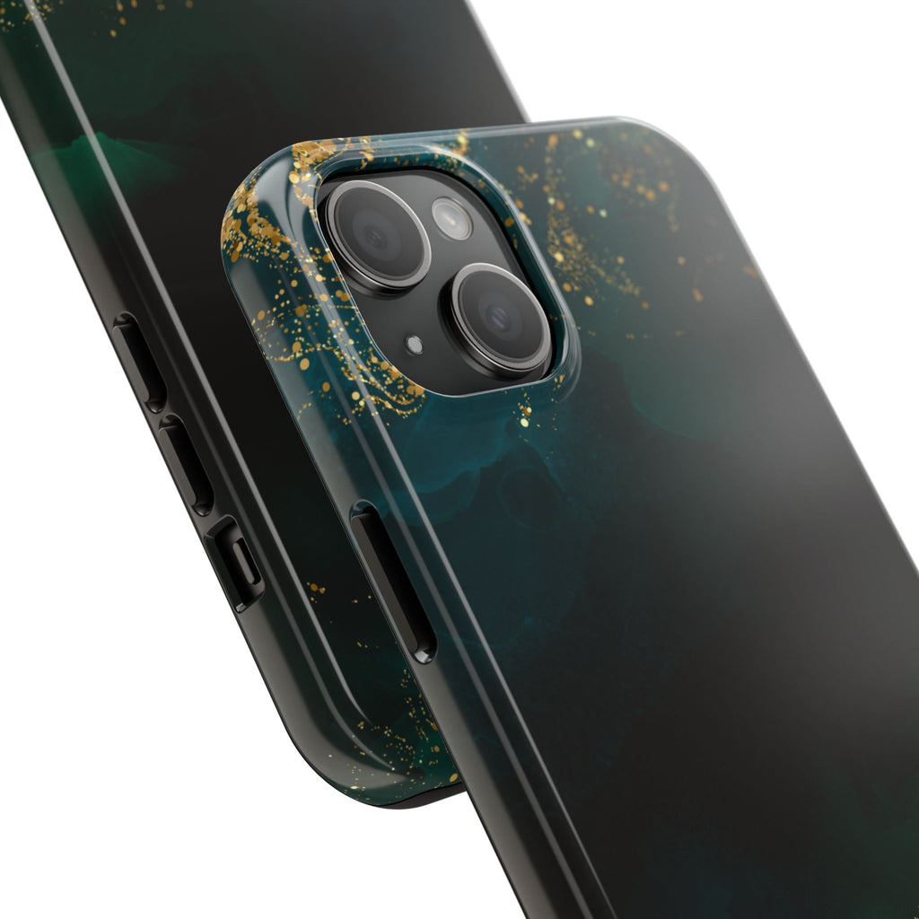 Tough Phone Case — Emerald Marble with Gold Flecks
