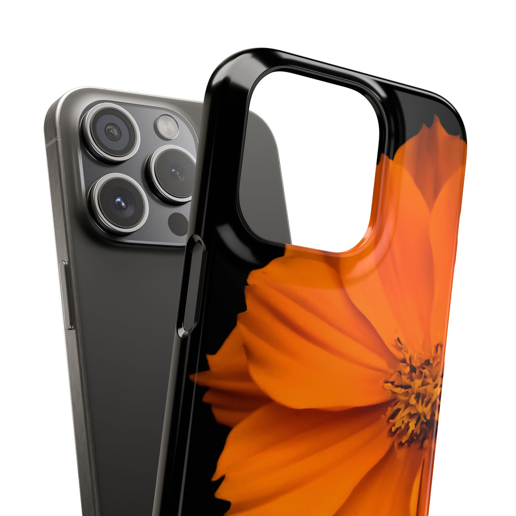 Phone Case - Orange Cosmos Floral Snap Case | Slim Protective Flower Design