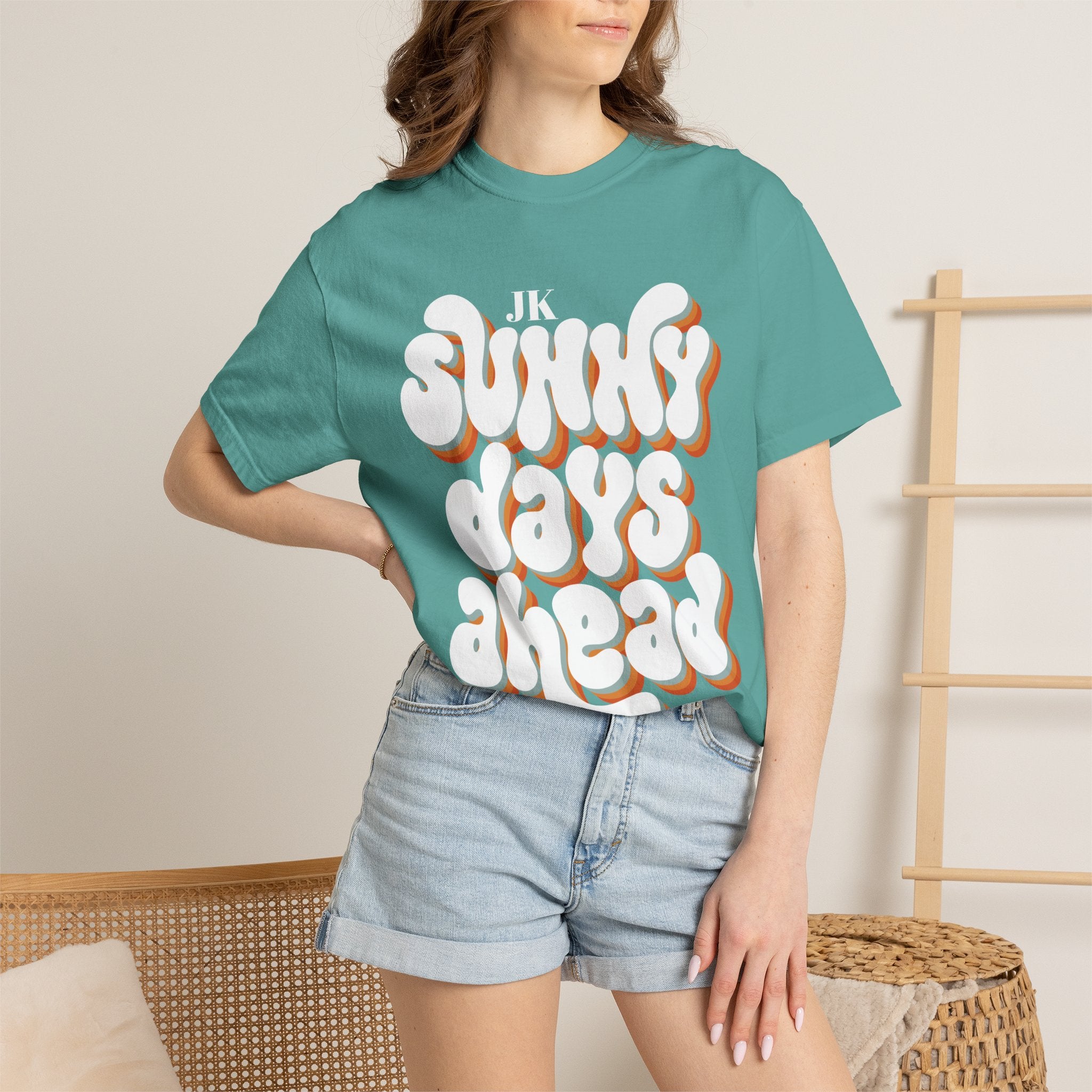 Unisex Sunny Days Ahead T-Shirt | Retro Bubble Letter Design