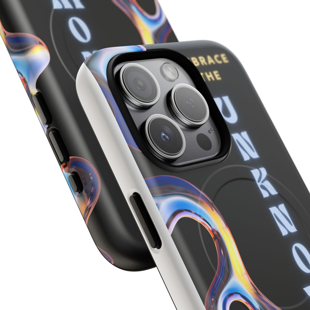 Tough Magnetic Case — "Embrace the Unknown" Black Iridescent Phone Cover