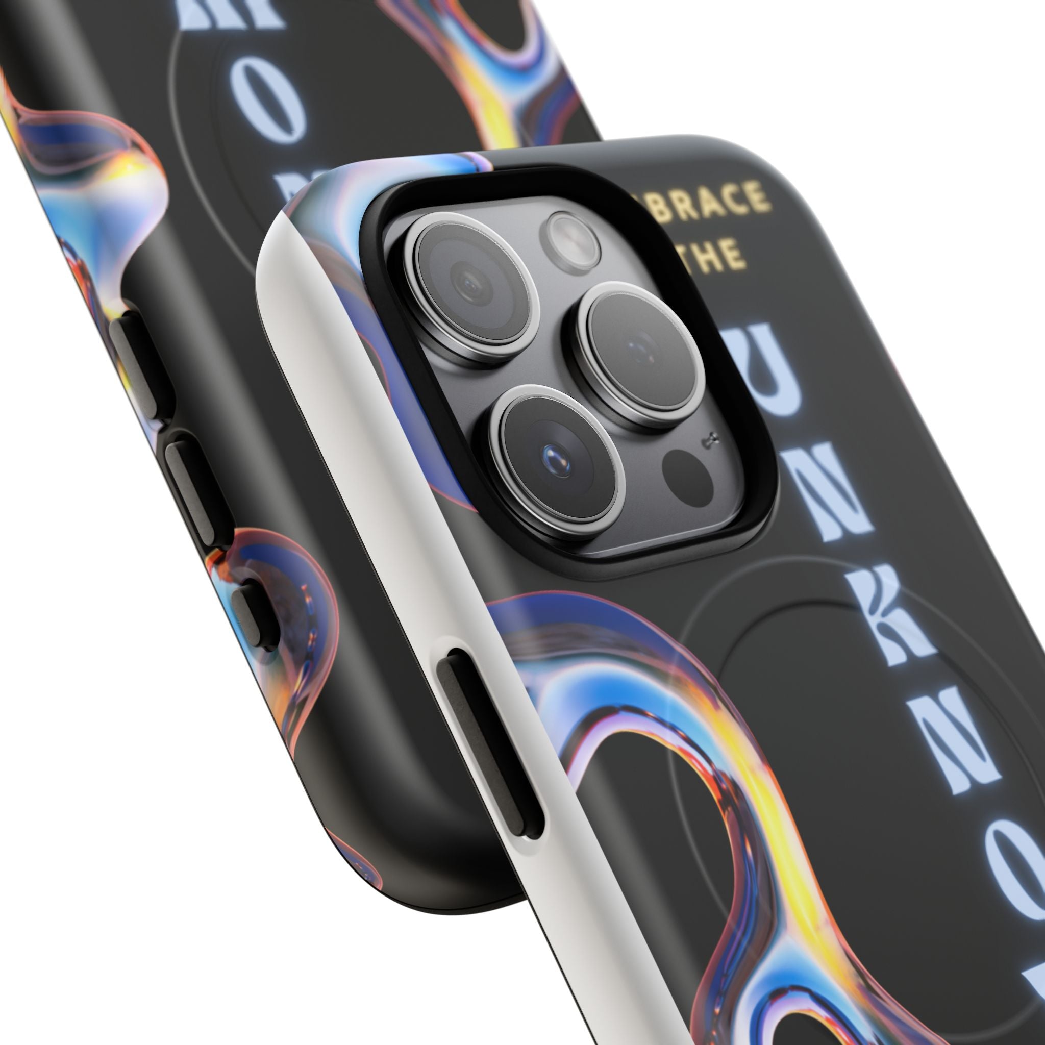 Tough Magnetic Case — "Embrace the Unknown" Black Iridescent Phone Cover