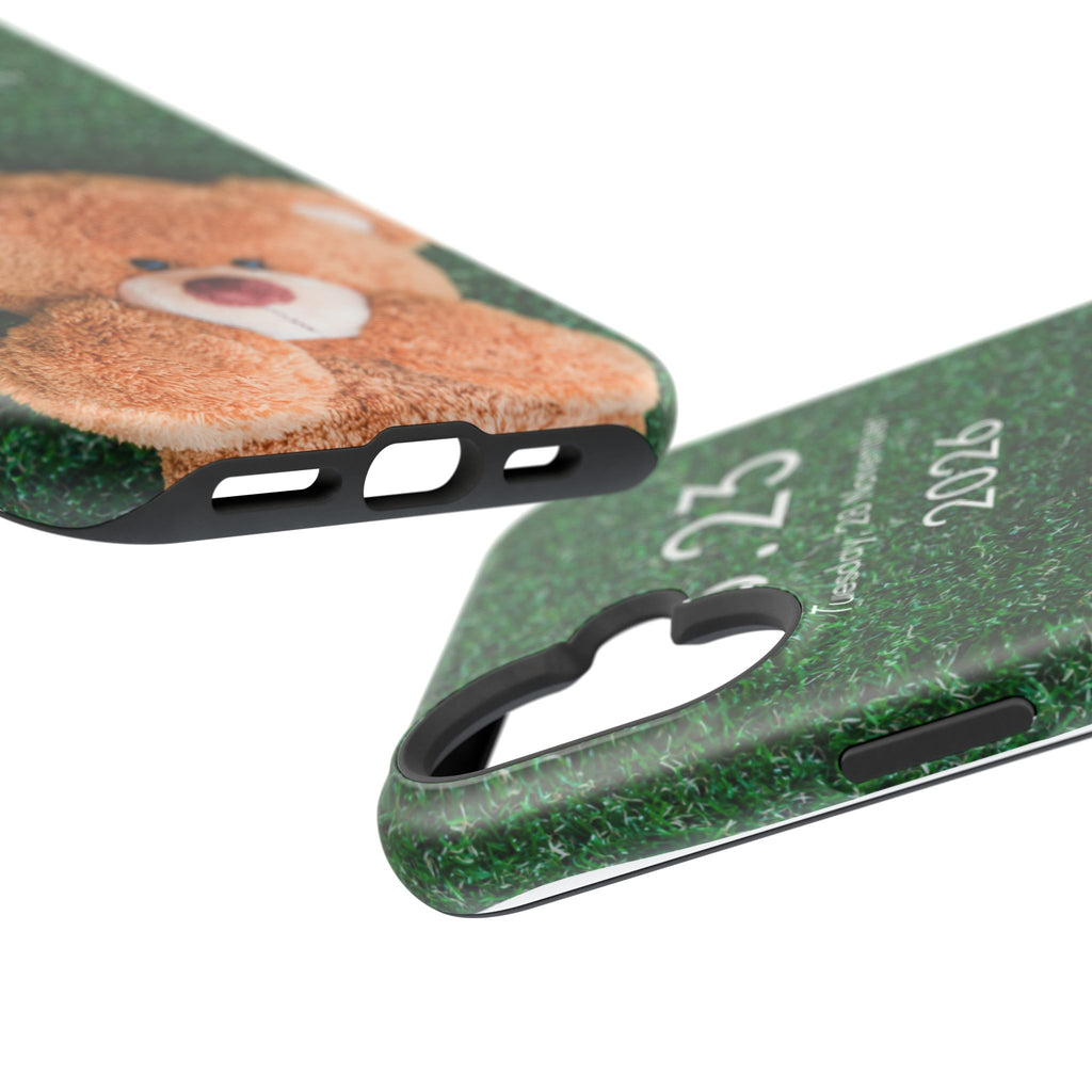 Teddy Bear Grass Phone Case — Cute Plush Toy Design Impact-Resistant Case