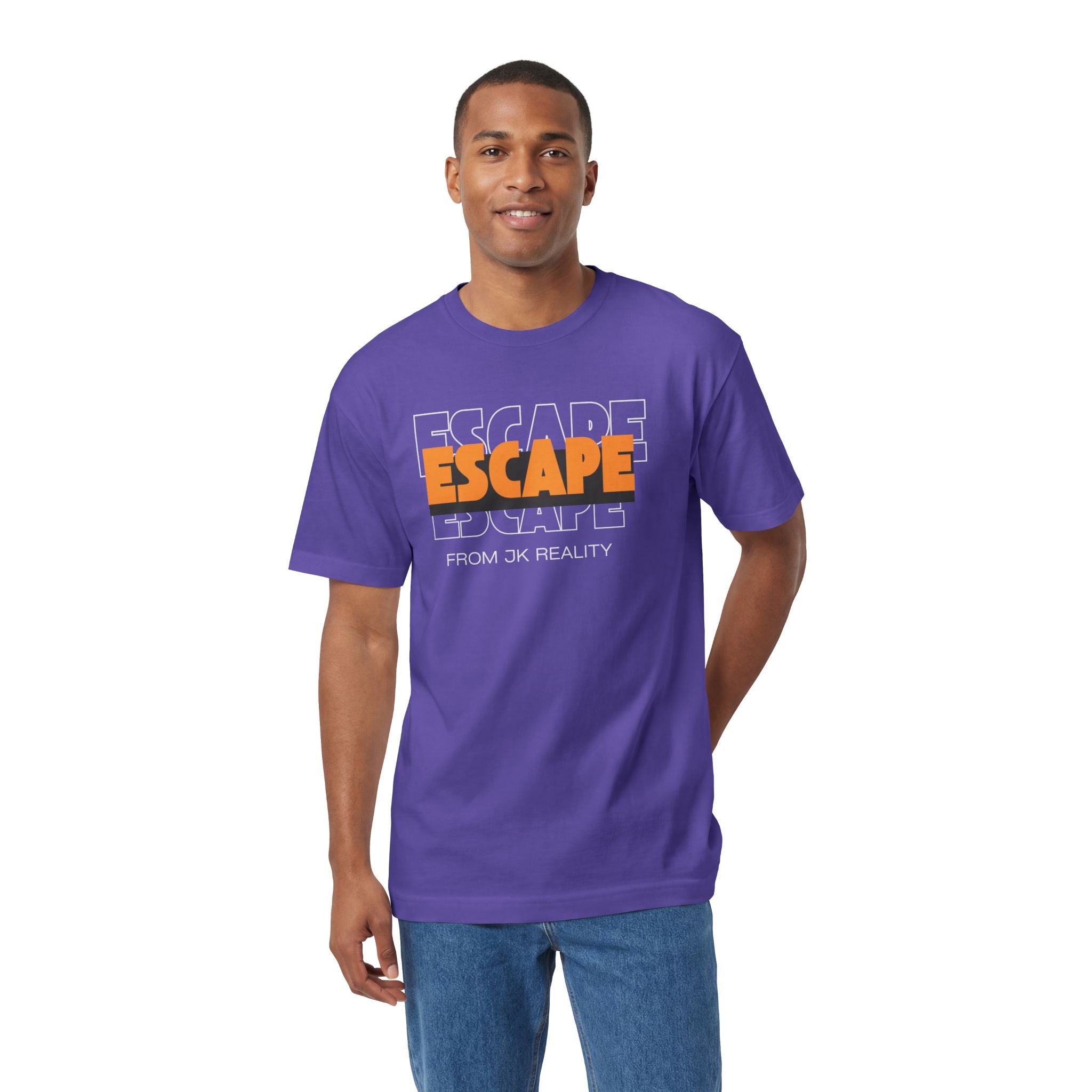 Escape Graphic Tee — Retro Orange Block Letter Unisex Shirt