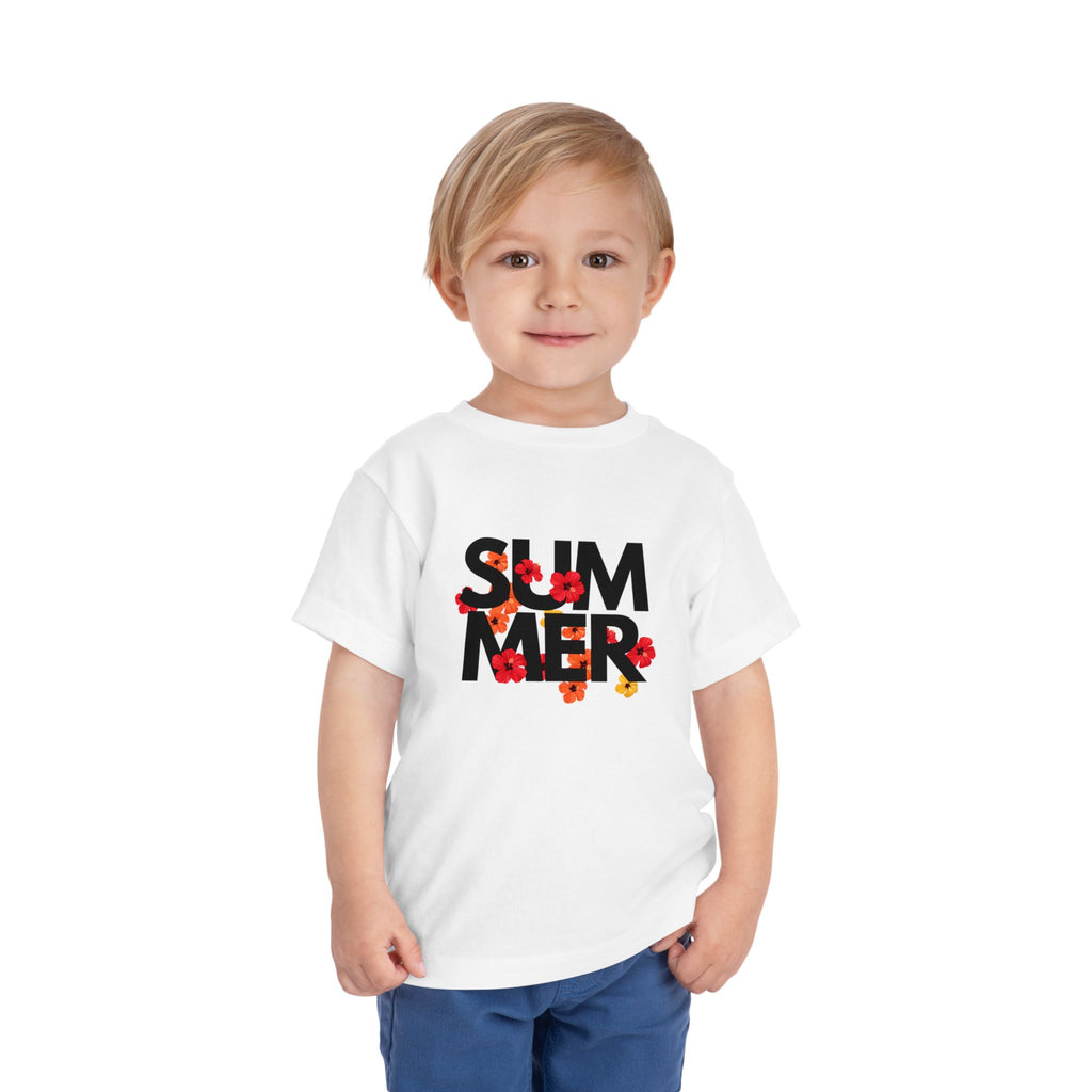 Toddler Tee - "SUMMER" Floral Letters Kids T‑Shirt