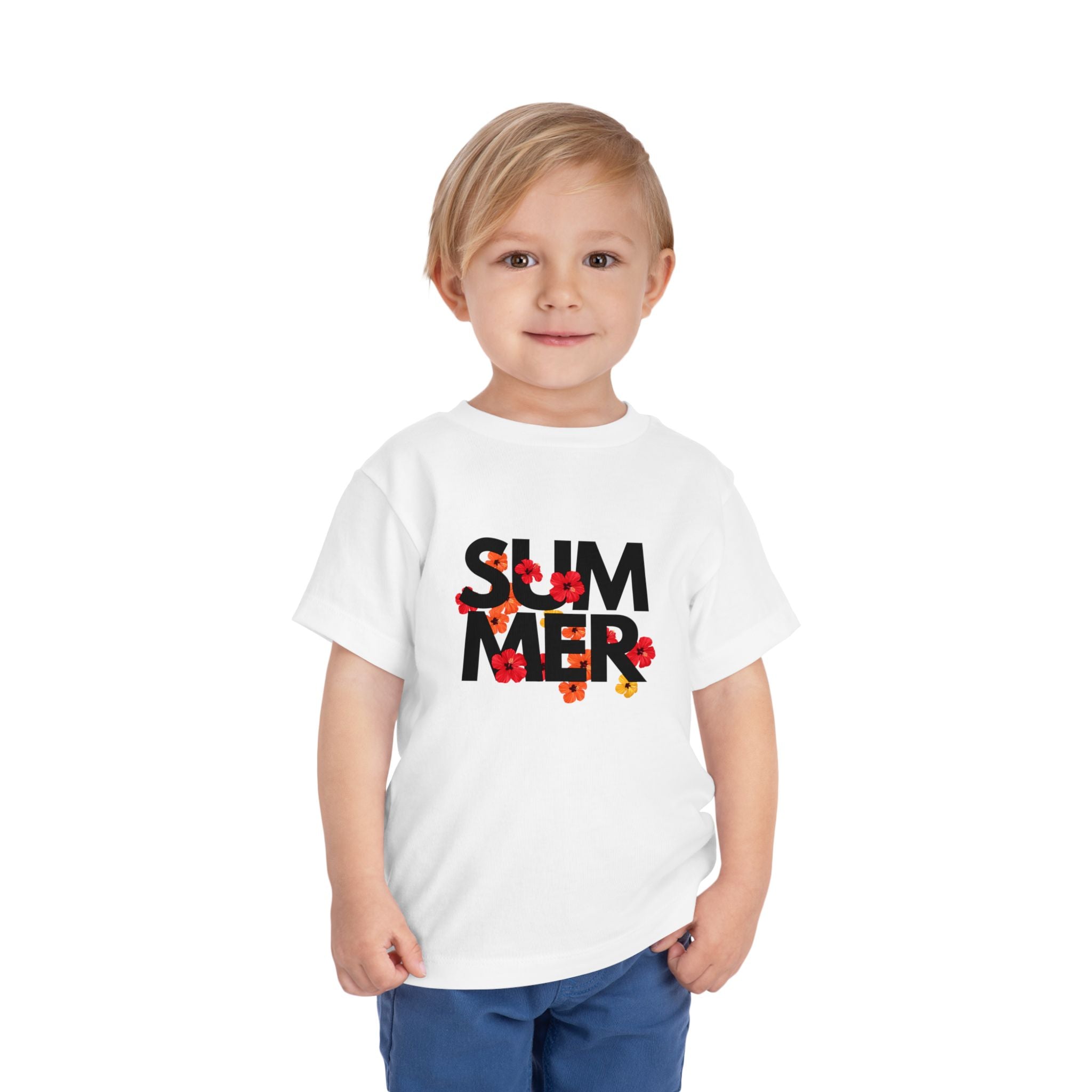 Toddler Tee - "SUMMER" Floral Letters Kids T‑Shirt