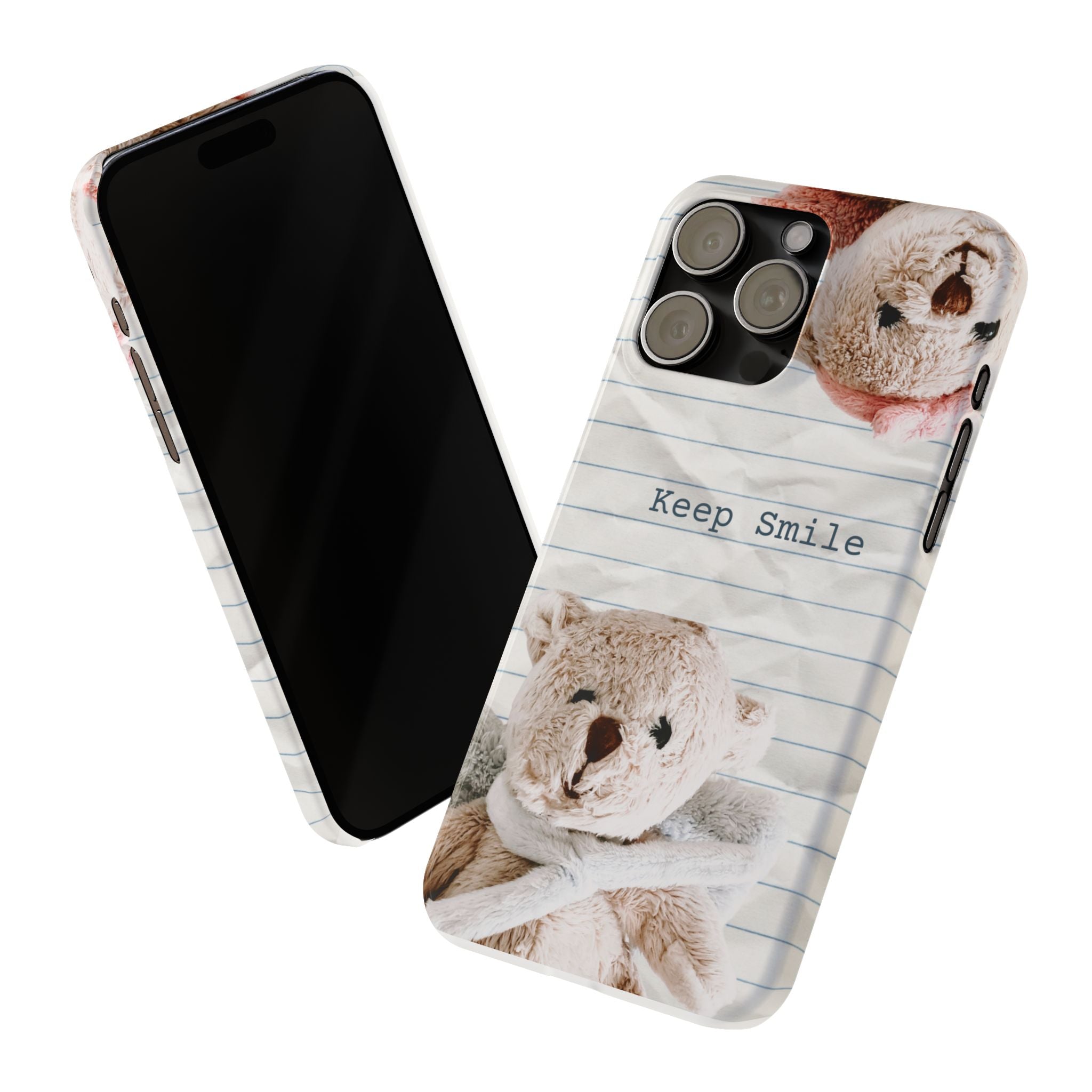 Slim Phone Case — ‘Keep Smile’ Teddy Bear Cute Protective Cover