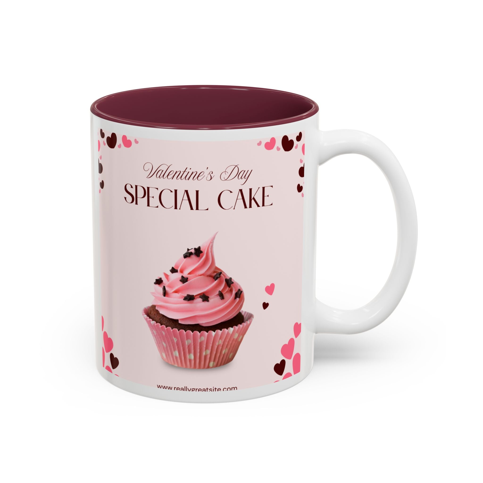 You’re My Sweetheart Cake Mug — Valentine’s Day Pink Cup with Cupcake & Hearts (11oz/15oz)