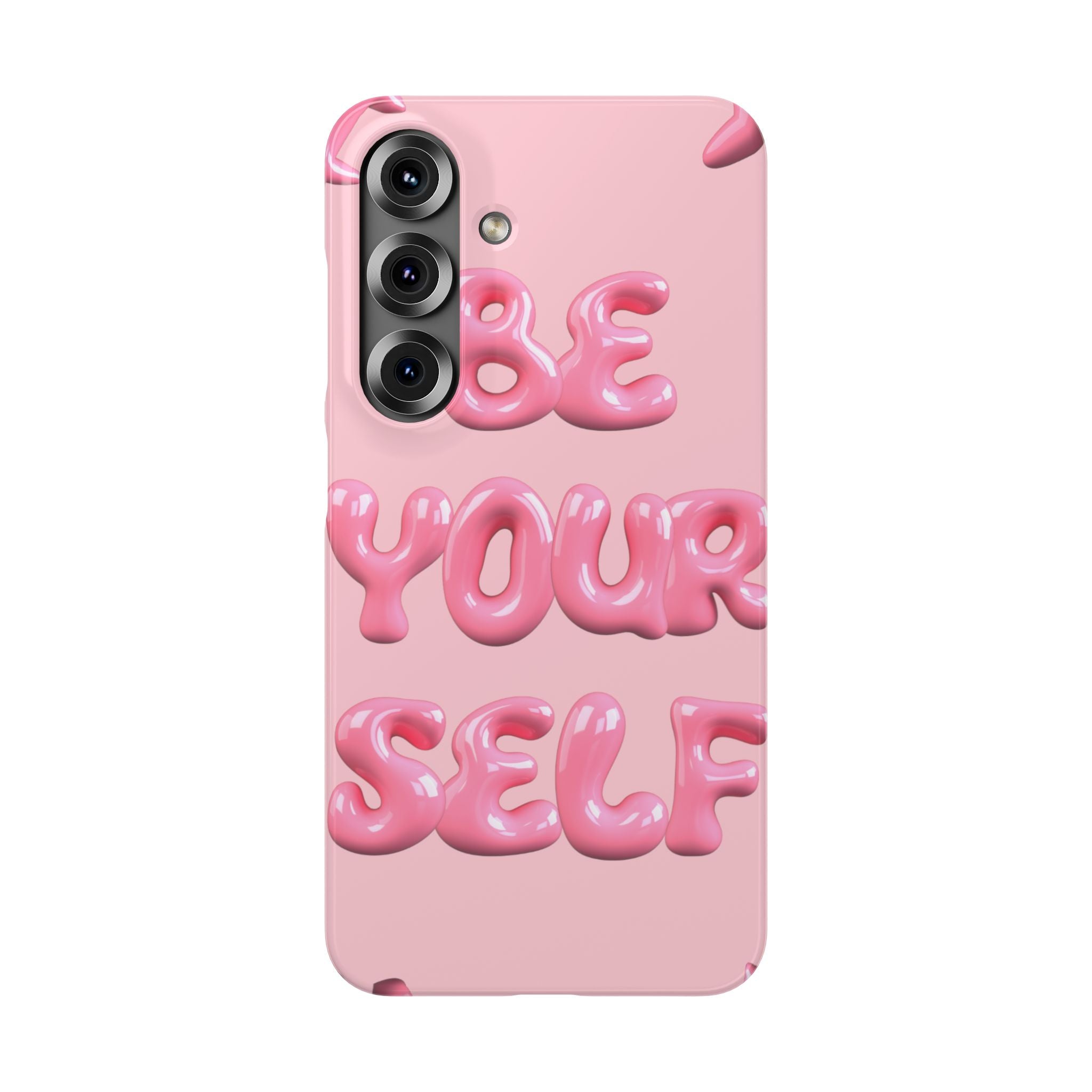 Phone Case — Pink "Be Yourself" Self-Love Protective Snap Case