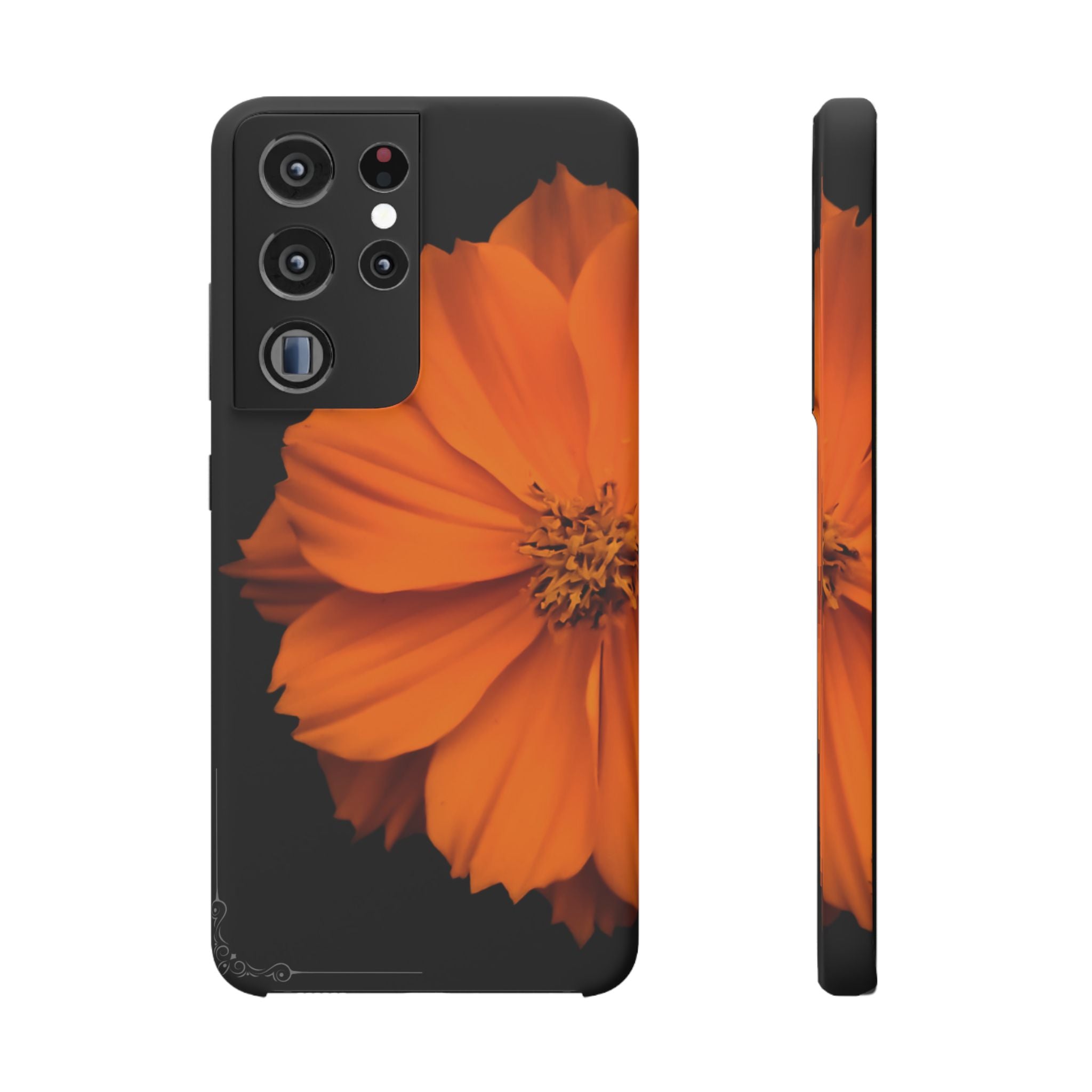 Phone Case - Orange Cosmos Floral Snap Case | Slim Protective Flower Design