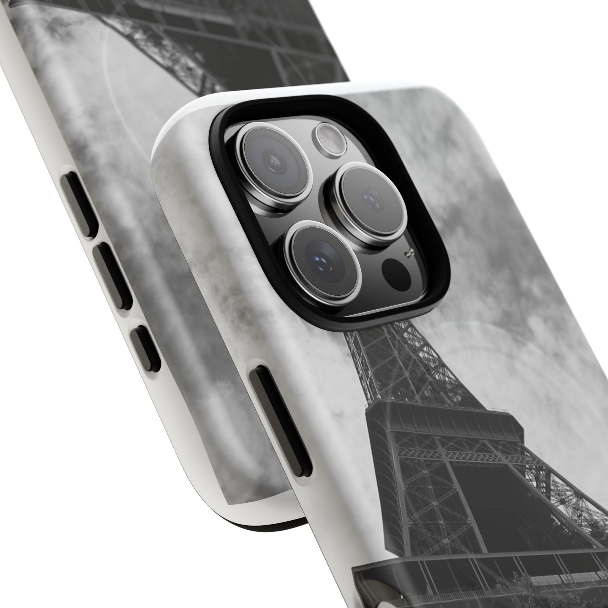 Eiffel Tower 'My Dream' Tough Magnetic Phone Case — Black & White Travel Protective Cover