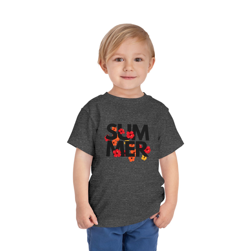 Toddler Tee - "SUMMER" Floral Letters Kids T‑Shirt