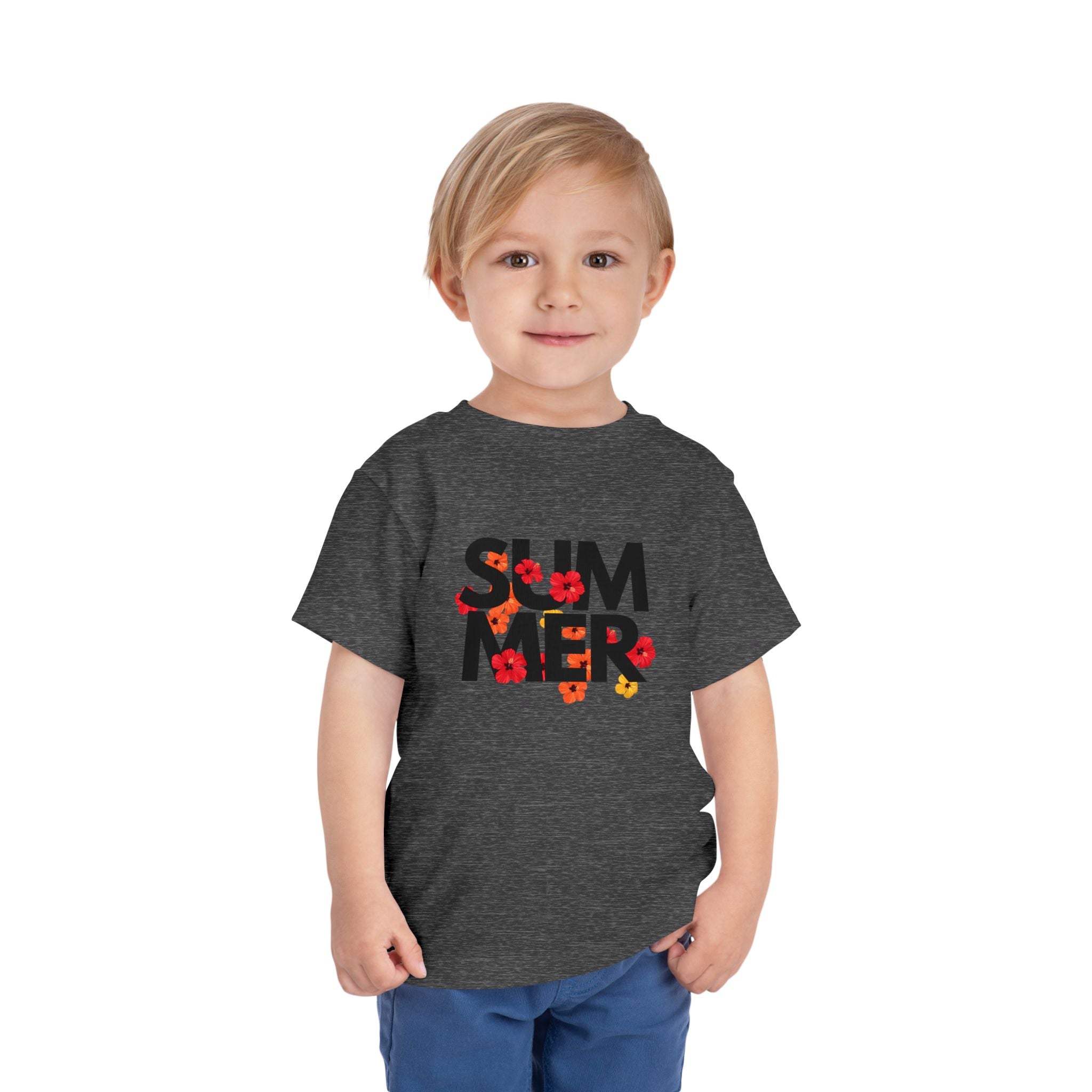 Toddler Tee - "SUMMER" Floral Letters Kids T‑Shirt