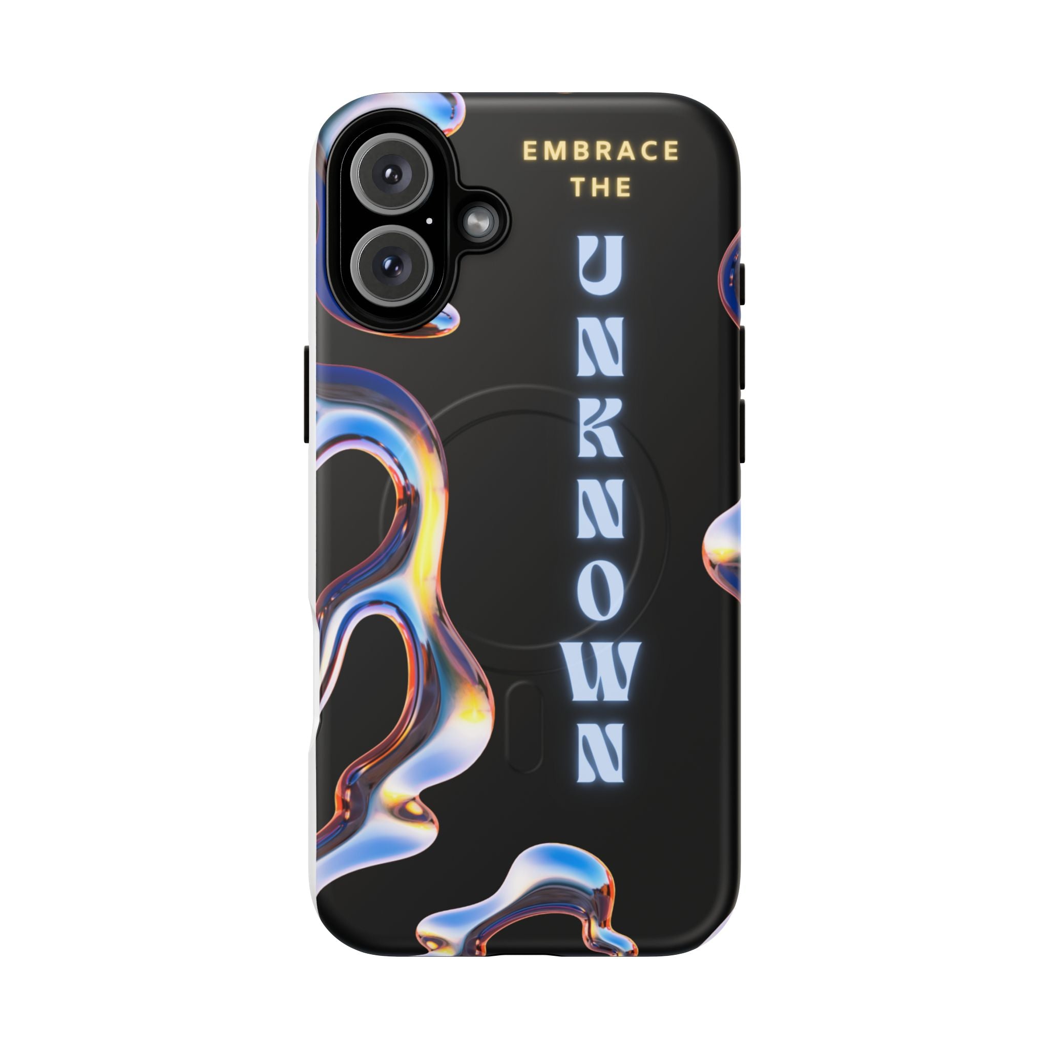 Tough Magnetic Case — "Embrace the Unknown" Black Iridescent Phone Cover