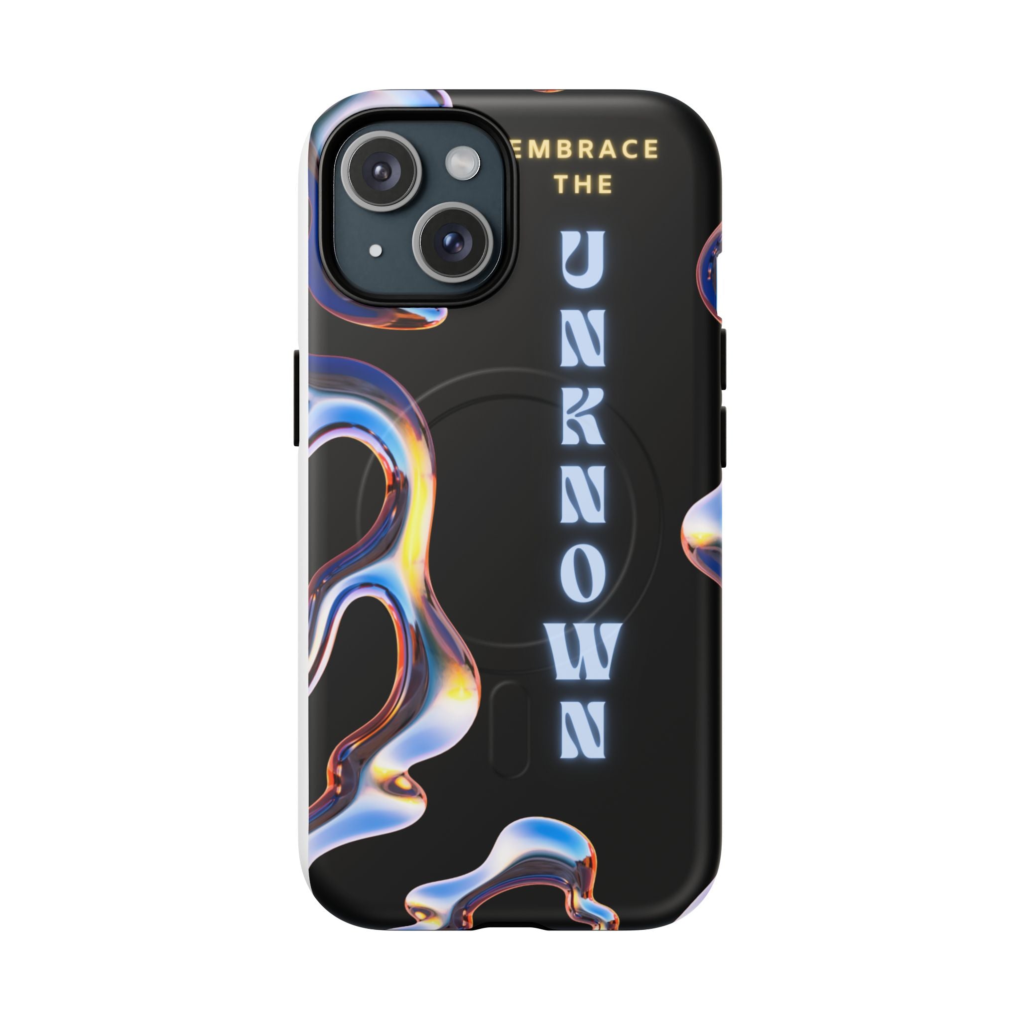 Tough Magnetic Case — "Embrace the Unknown" Black Iridescent Phone Cover