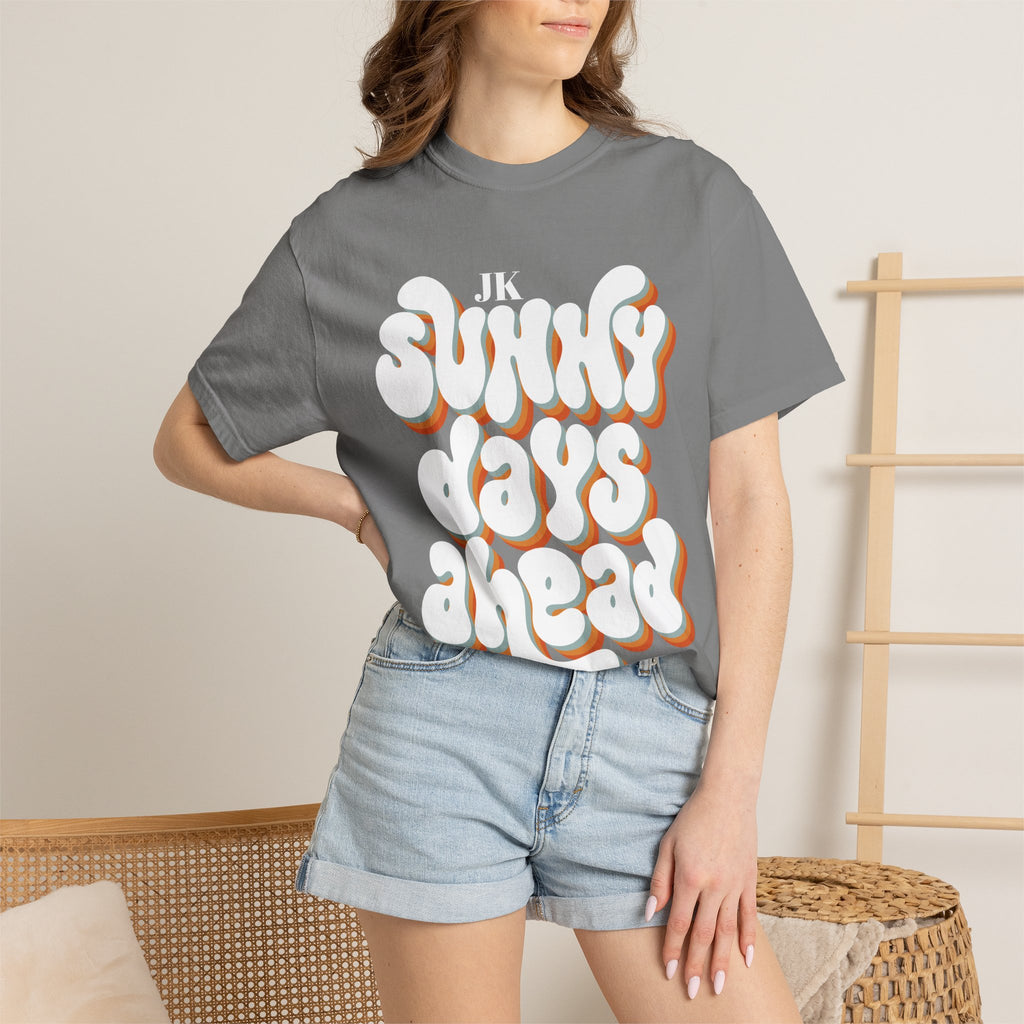Unisex Sunny Days Ahead T-Shirt | Retro Bubble Letter Design