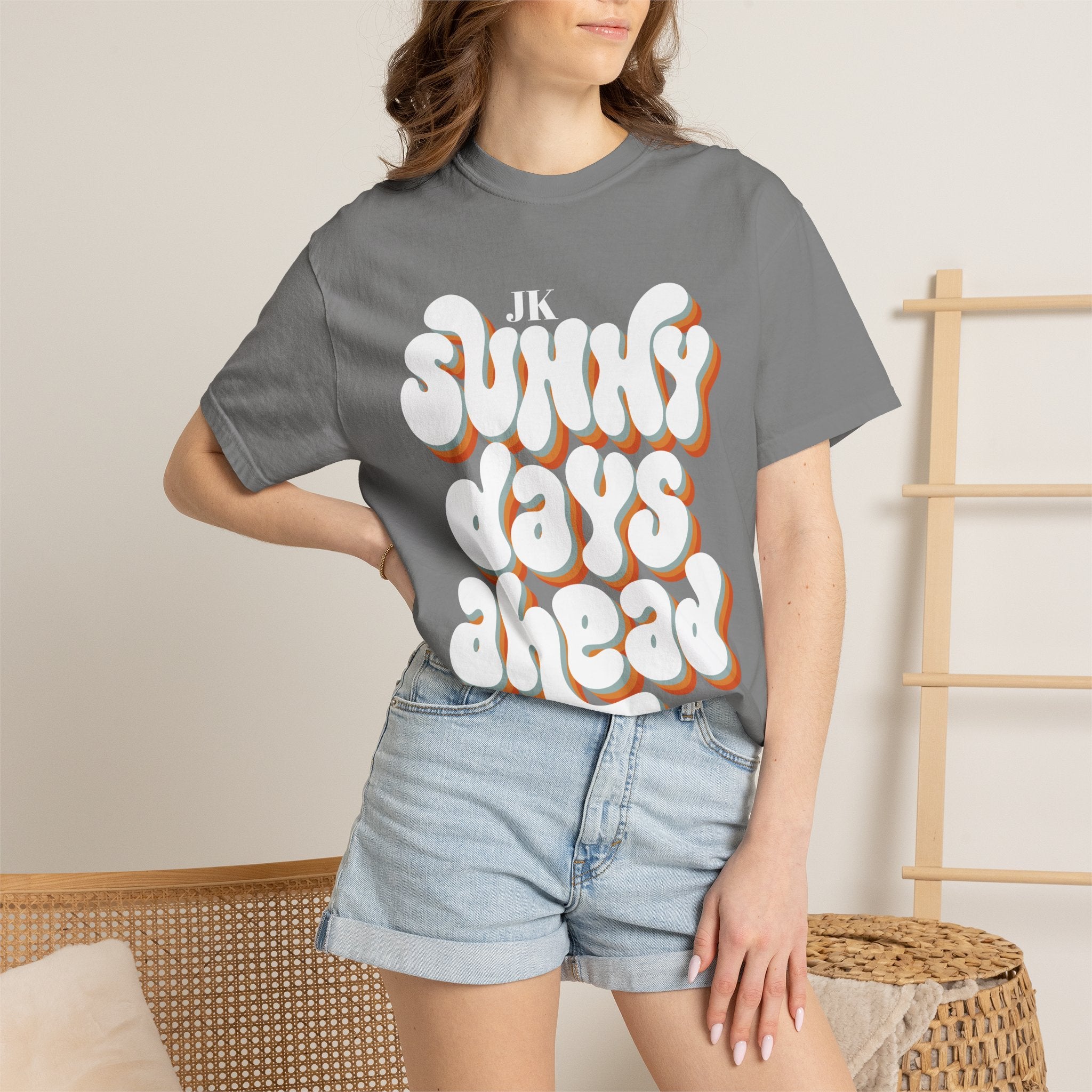 Unisex Sunny Days Ahead T-Shirt | Retro Bubble Letter Design