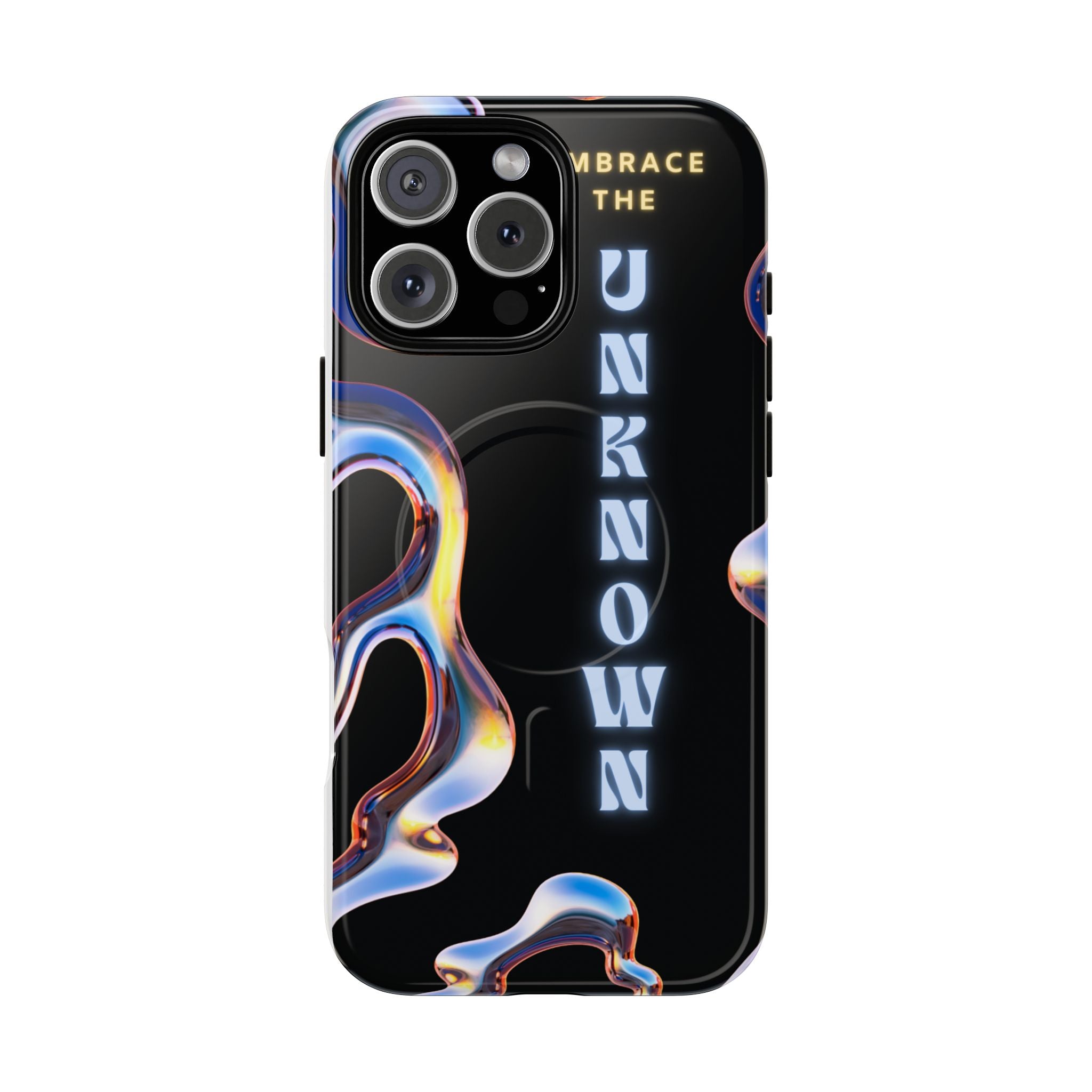 Tough Magnetic Case — "Embrace the Unknown" Black Iridescent Phone Cover