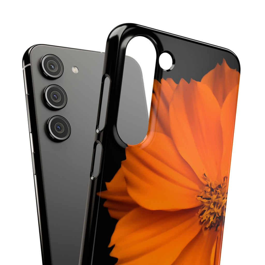 Phone Case - Orange Cosmos Floral Snap Case | Slim Protective Flower Design
