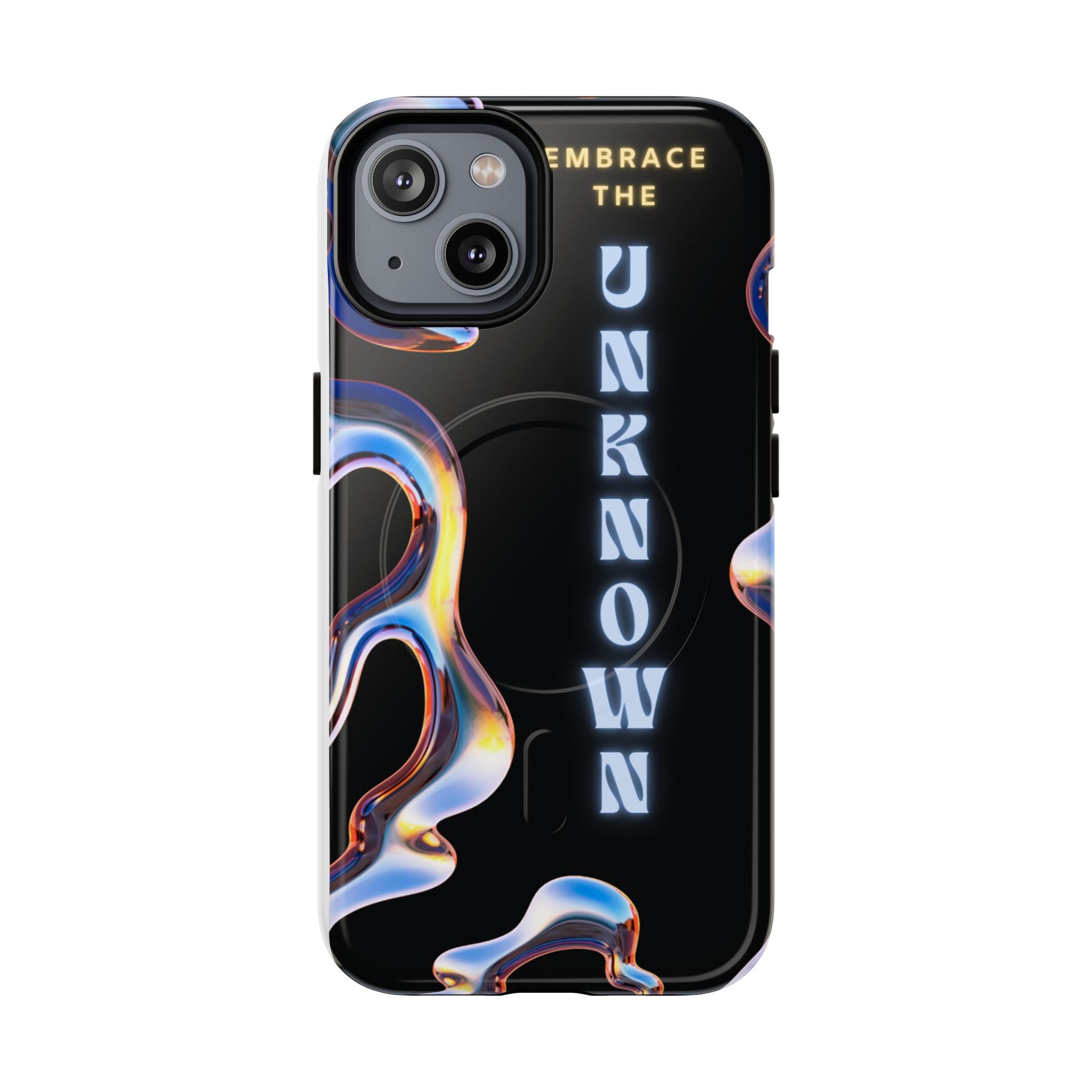 Tough Magnetic Case — "Embrace the Unknown" Black Iridescent Phone Cover
