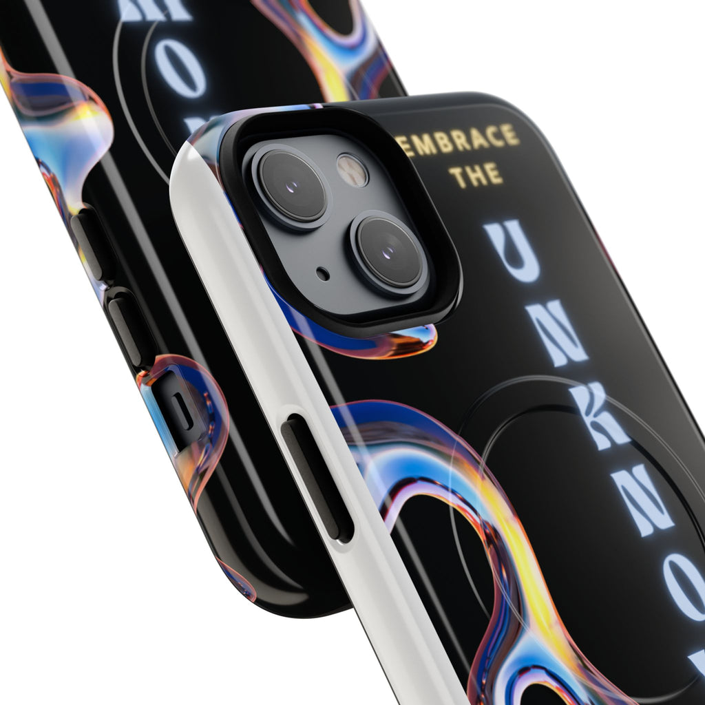 Tough Magnetic Case — "Embrace the Unknown" Black Iridescent Phone Cover