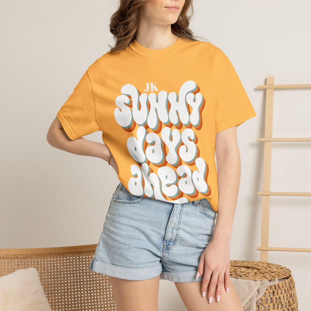 Unisex Sunny Days Ahead T-Shirt | Retro Bubble Letter Design