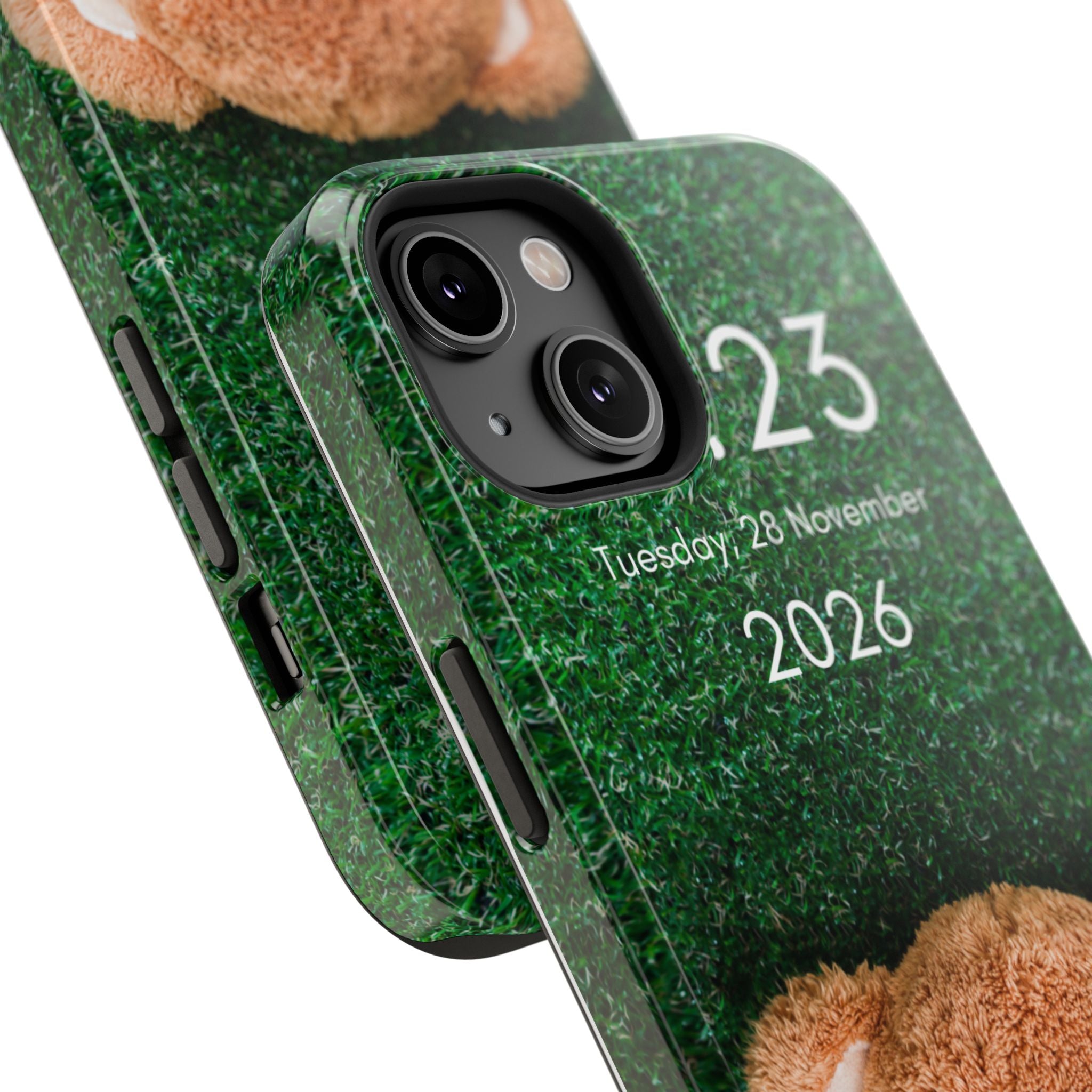 Teddy Bear Grass Phone Case — Cute Plush Toy Design Impact-Resistant Case