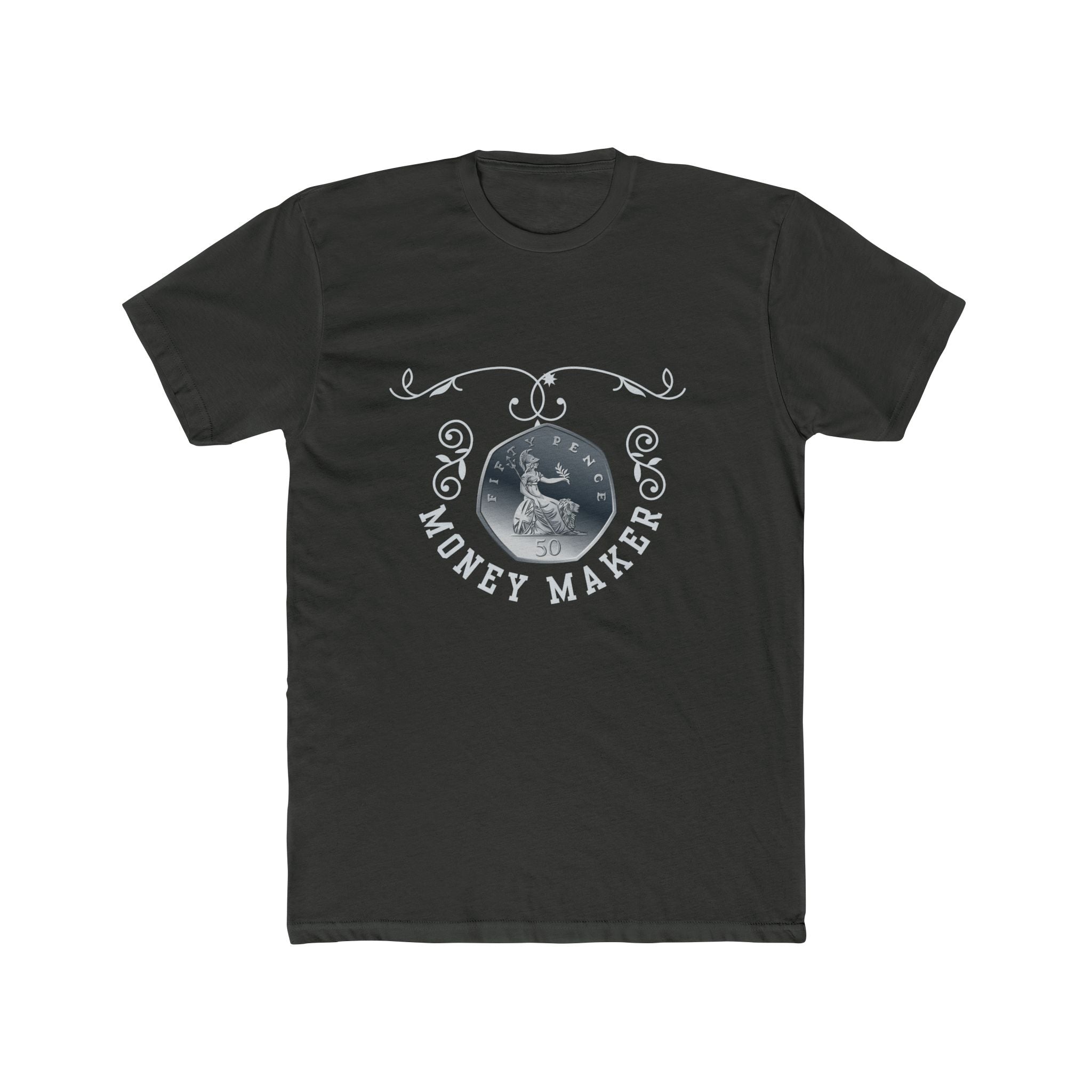 Unisex Crew Tee — ‘Money Makes the World Go Round’ Vintage Coin Graphic