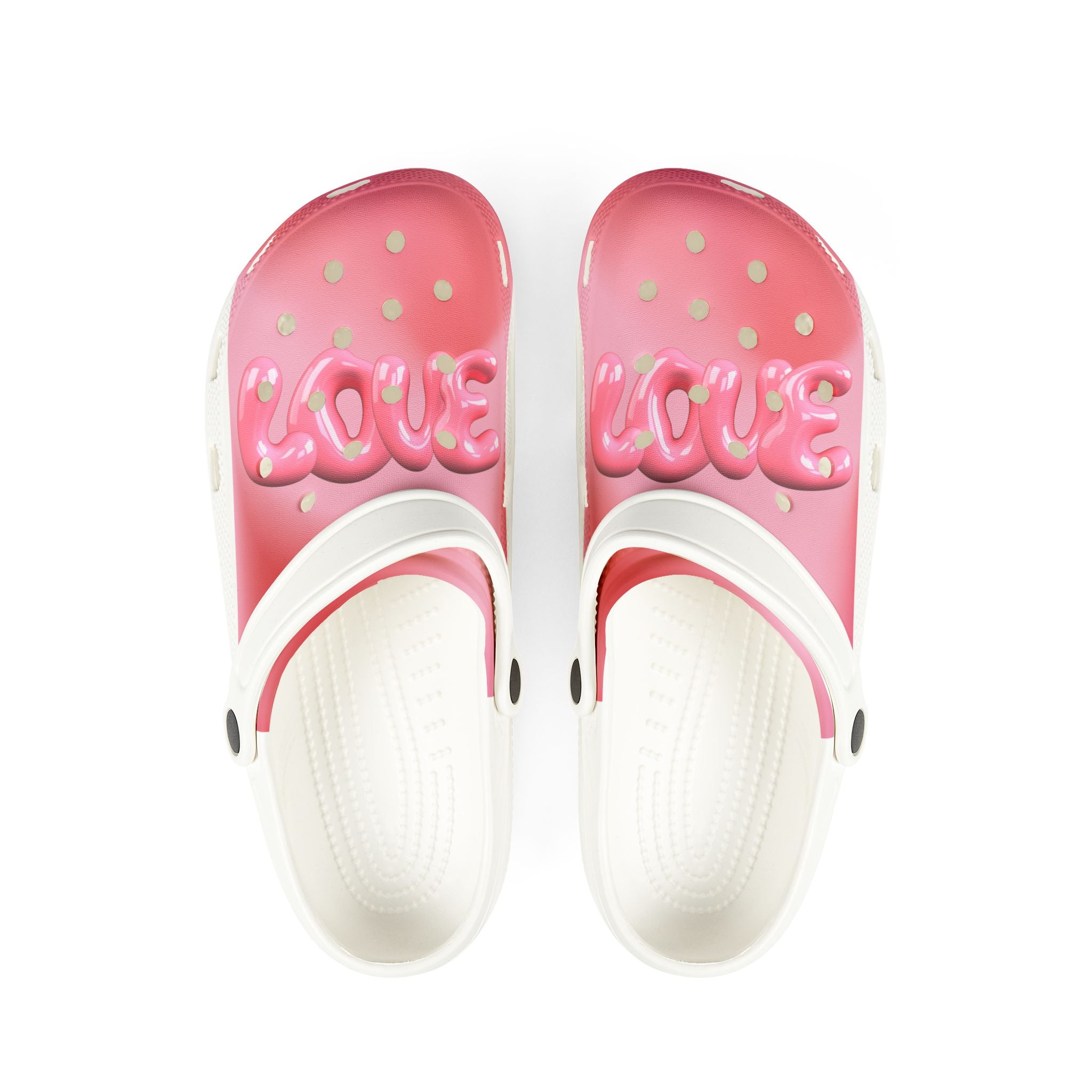 Pink 'LOVE' EVA Foam Clogs - Comfortable Casual Slip-On Shoes