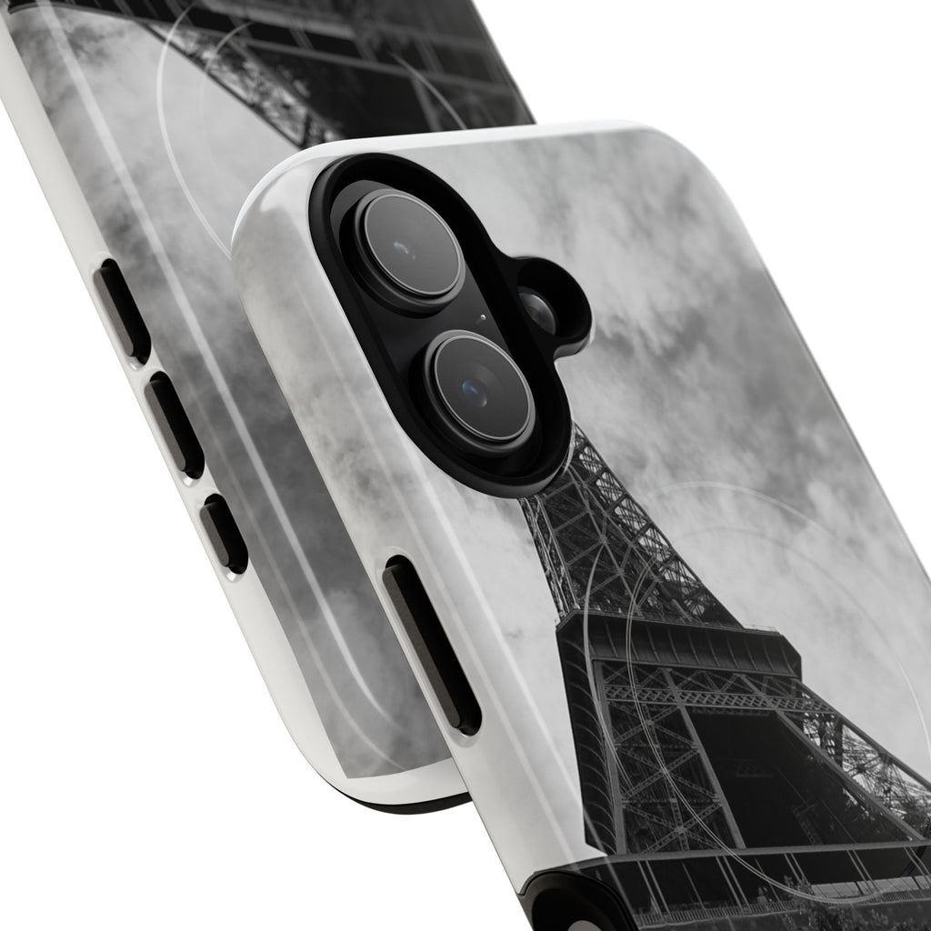 Eiffel Tower 'My Dream' Tough Magnetic Phone Case — Black & White Travel Protective Cover