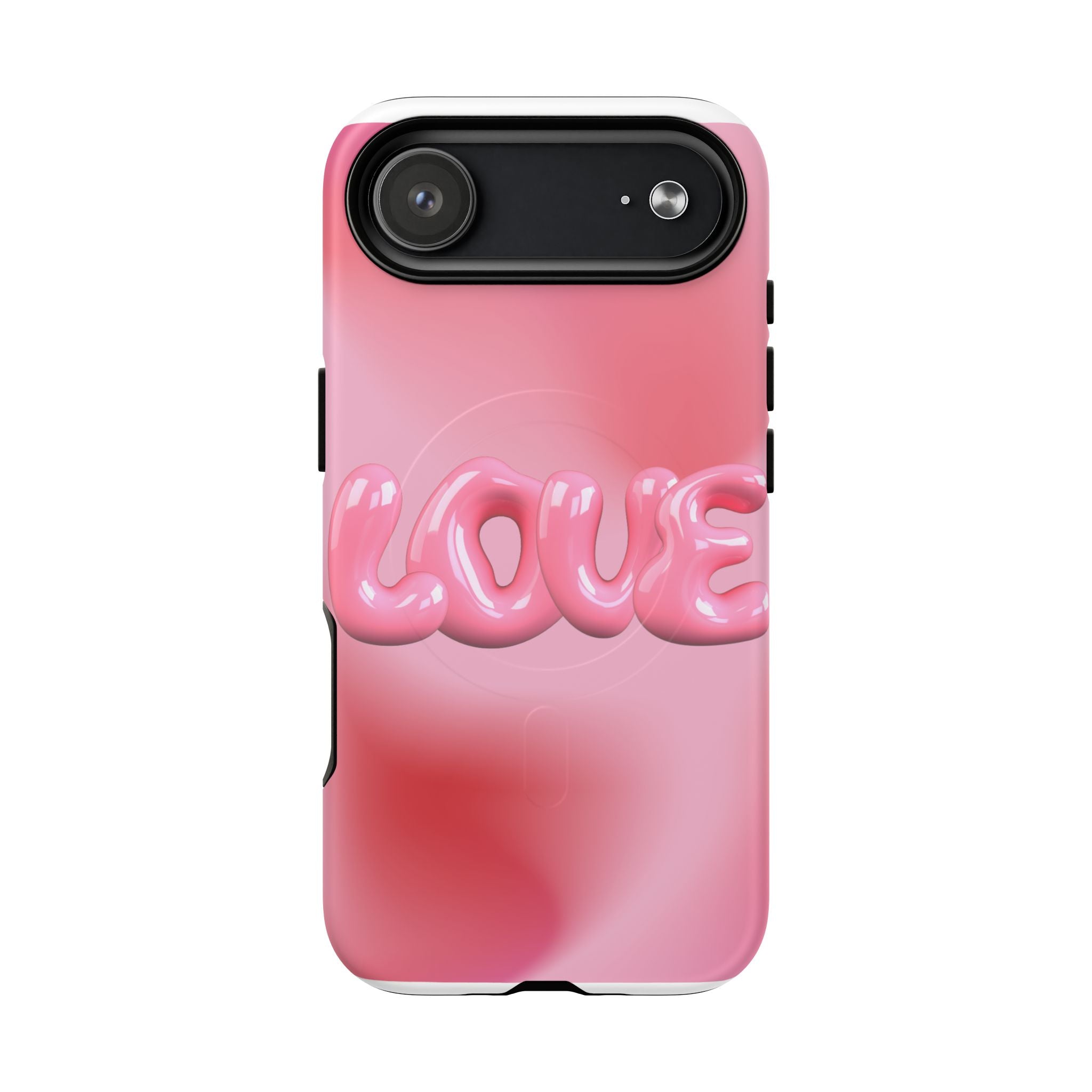 Phone Case — Pink "LOVE" 3D Bubble Tough Magnetic Protective Case