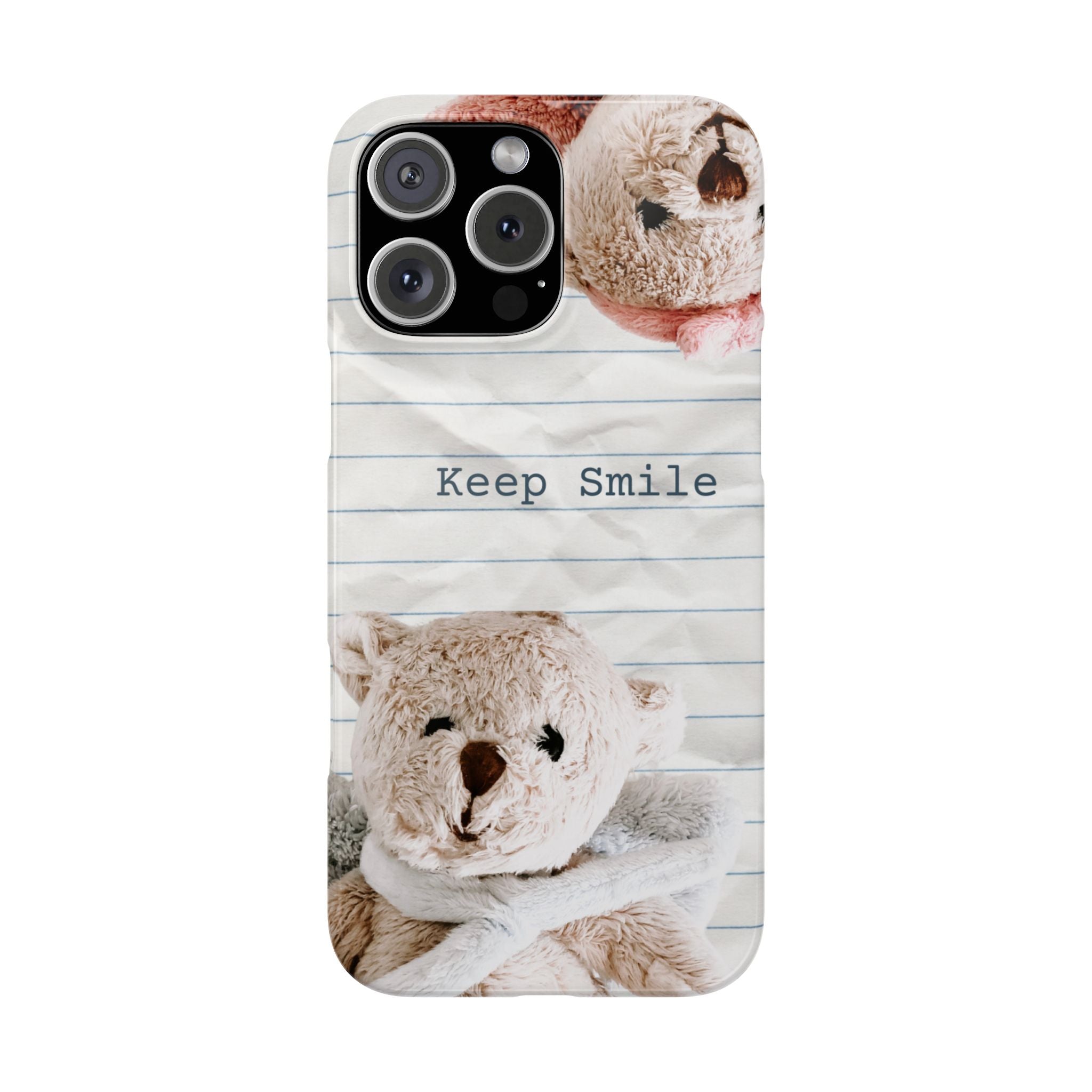 Slim Phone Case — ‘Keep Smile’ Teddy Bear Cute Protective Cover