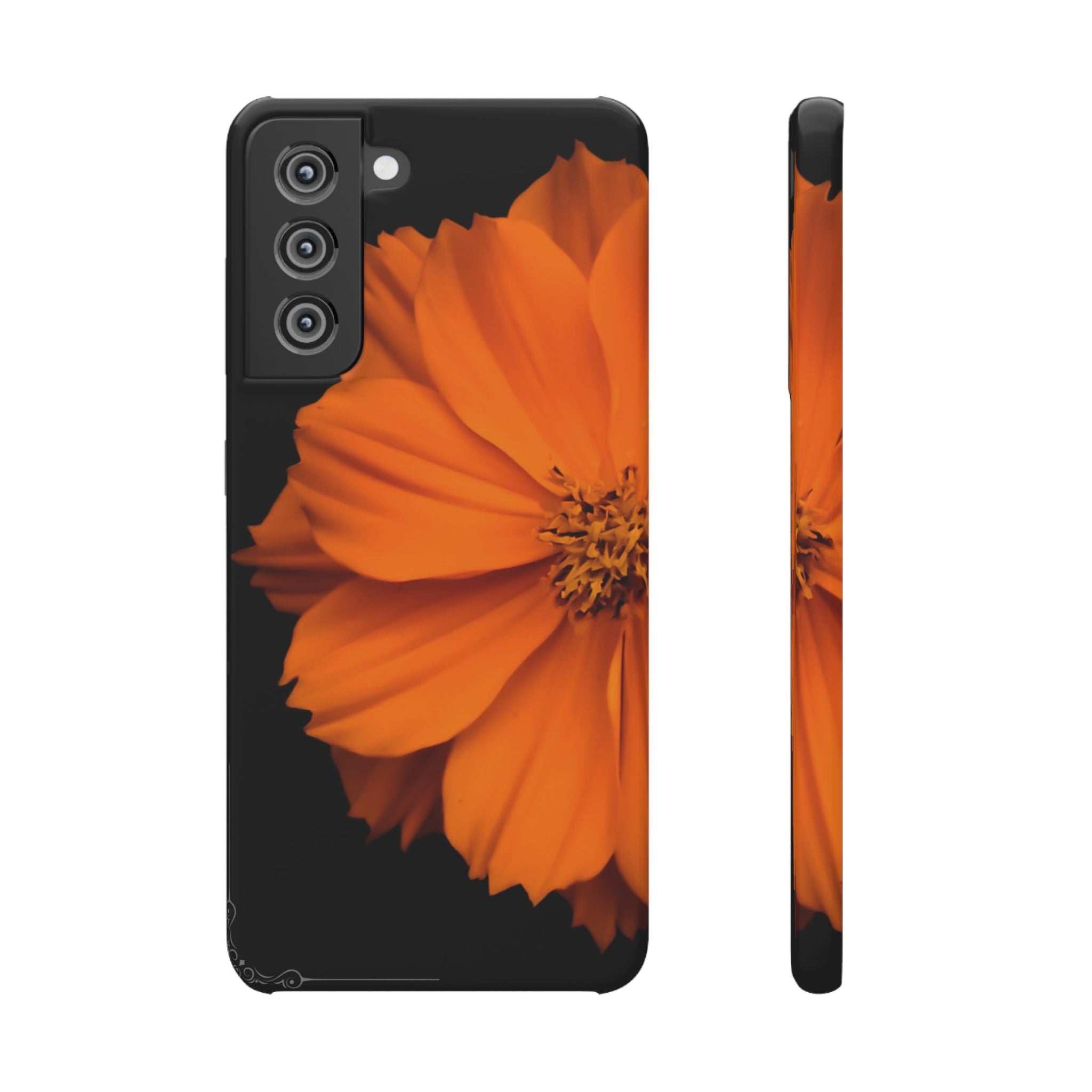 Phone Case - Orange Cosmos Floral Snap Case | Slim Protective Flower Design