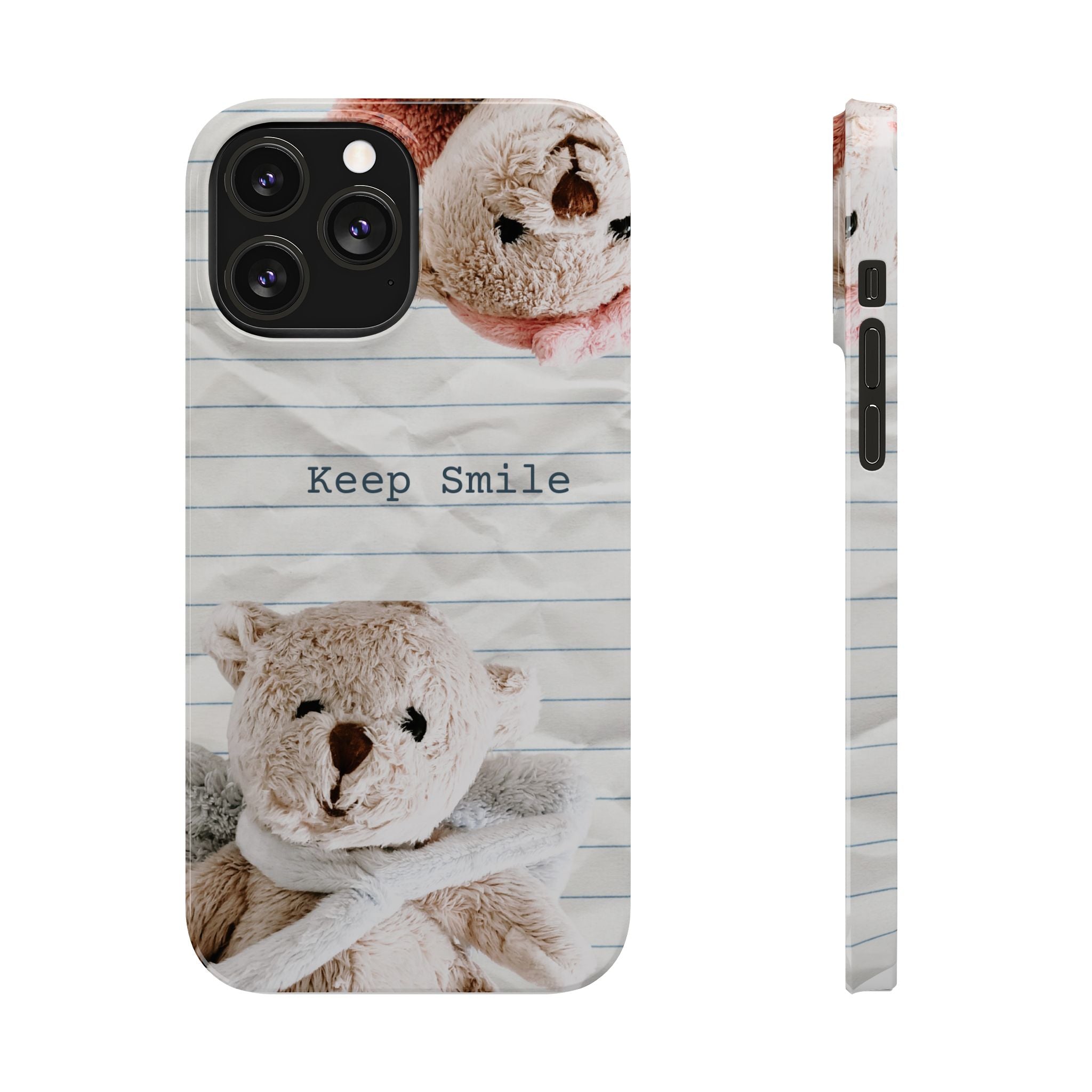 Slim Phone Case — ‘Keep Smile’ Teddy Bear Cute Protective Cover
