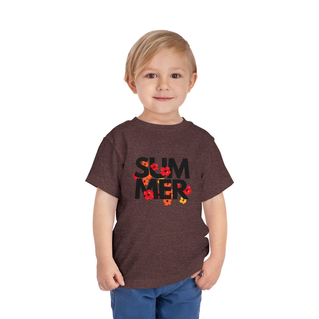 Toddler Tee - "SUMMER" Floral Letters Kids T‑Shirt