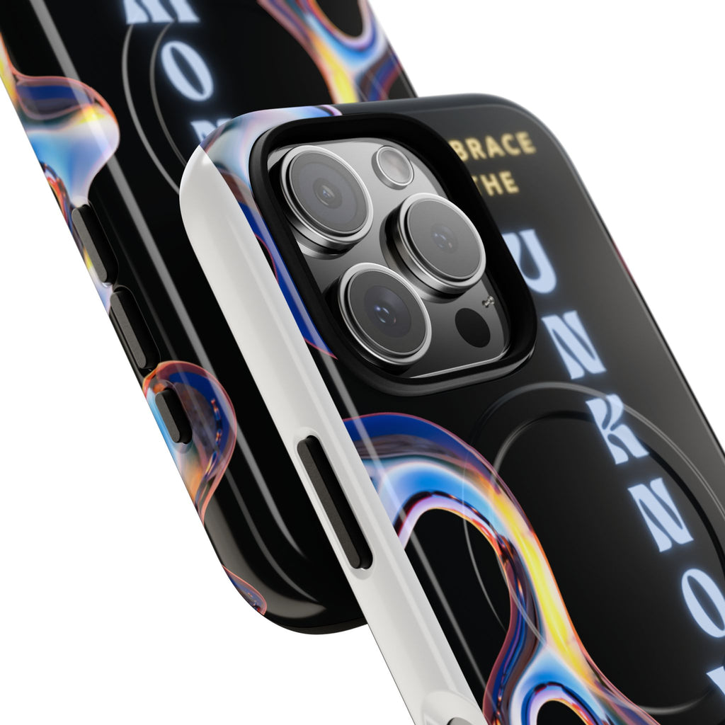 Tough Magnetic Case — "Embrace the Unknown" Black Iridescent Phone Cover