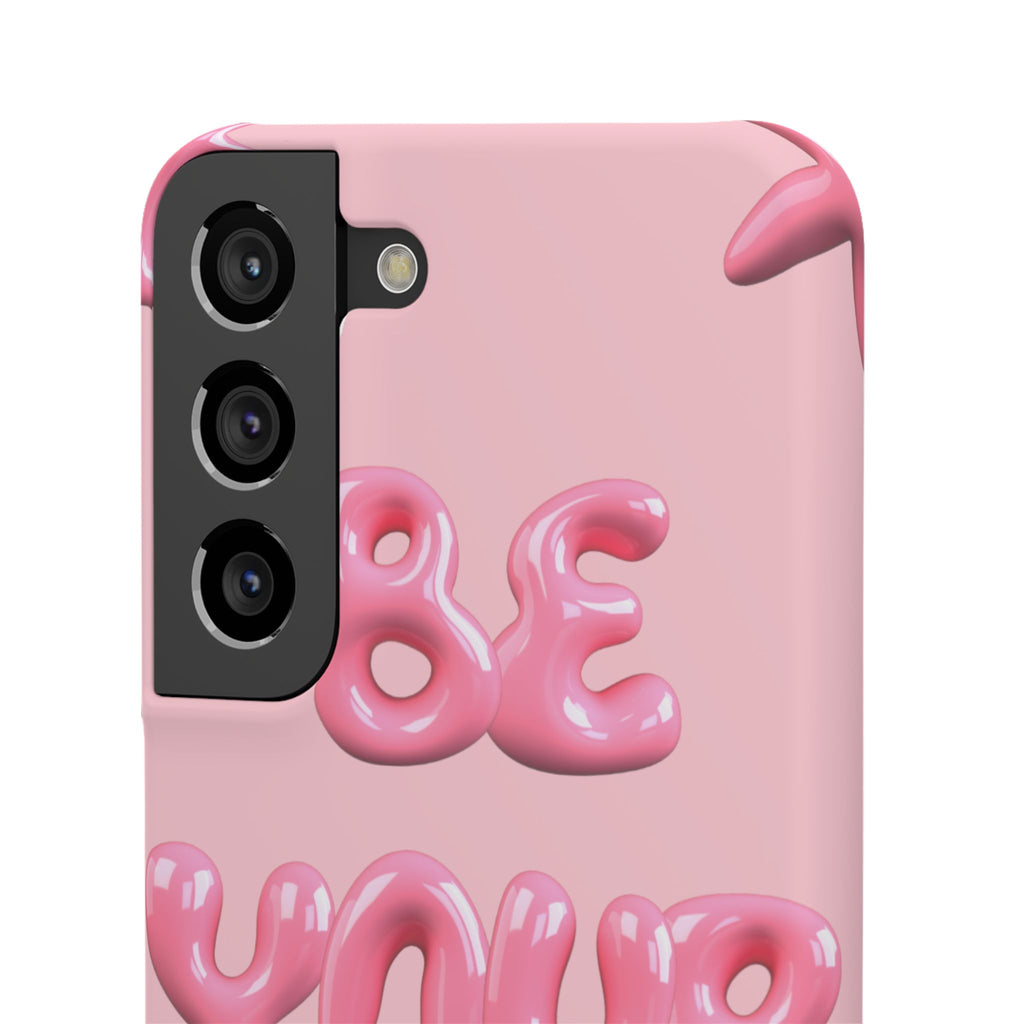 Phone Case - "Be Yourself" Pink Bubble Typography Snap Case