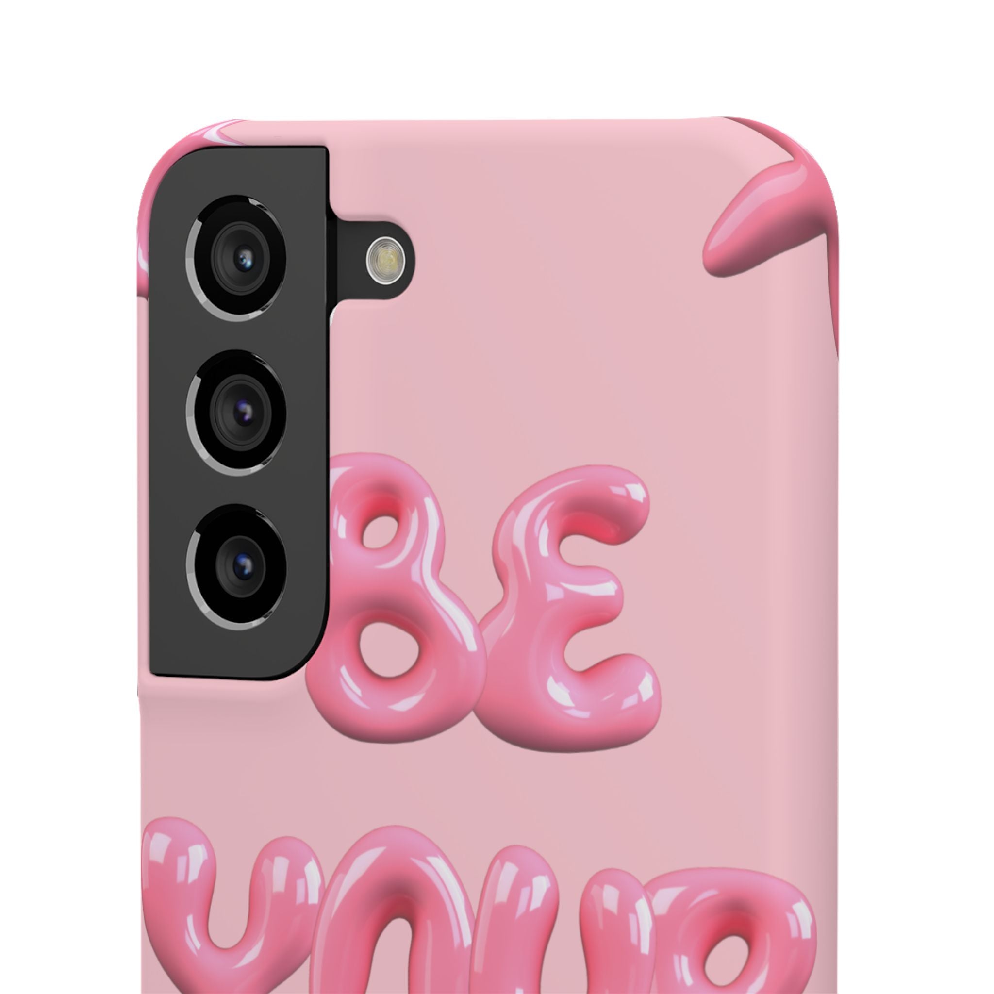 Phone Case - "Be Yourself" Pink Bubble Typography Snap Case