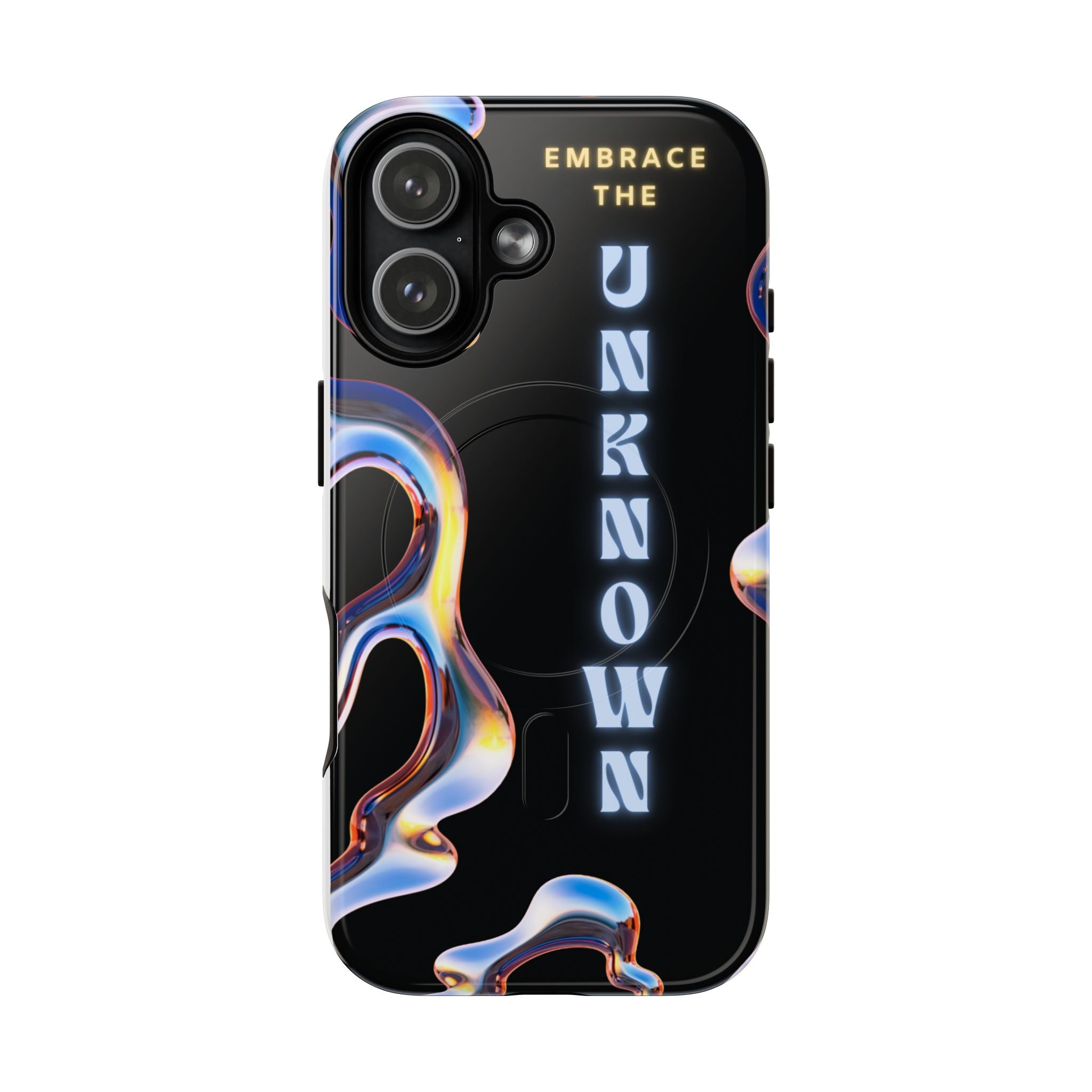 Tough Magnetic Case — "Embrace the Unknown" Black Iridescent Phone Cover