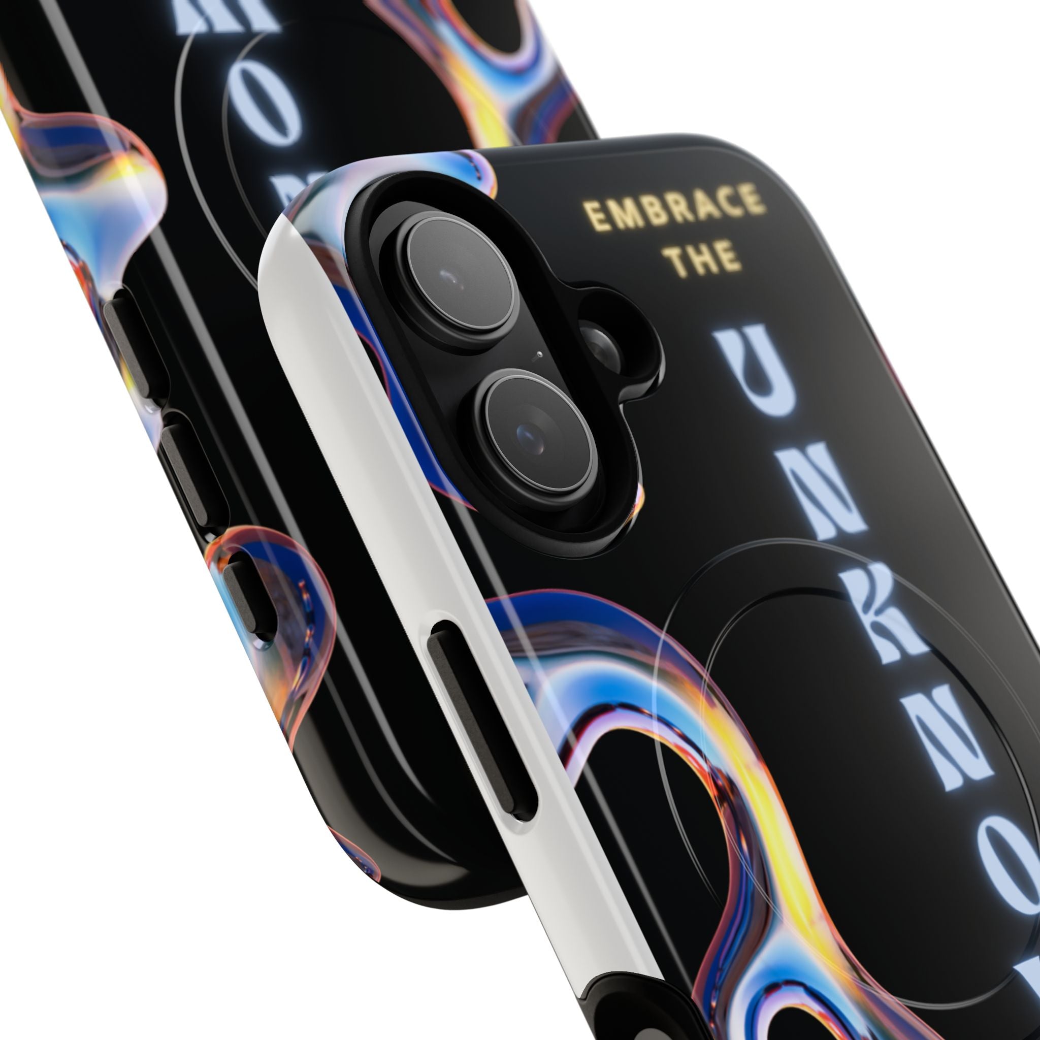 Tough Magnetic Case — "Embrace the Unknown" Black Iridescent Phone Cover