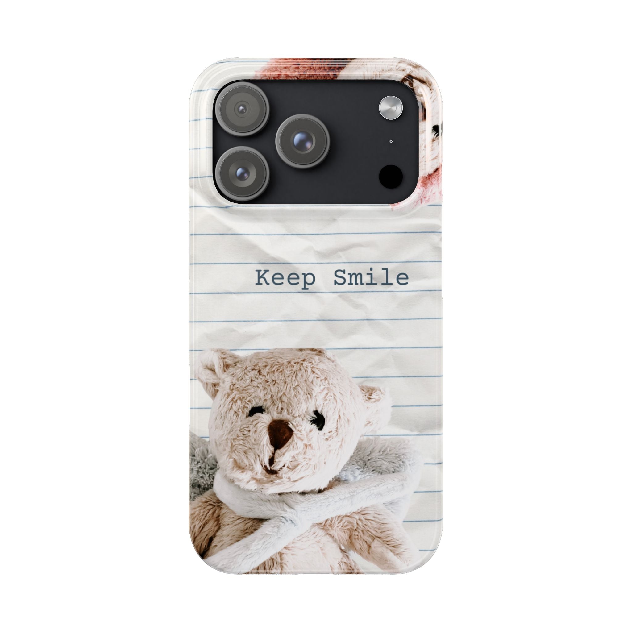 Slim Phone Case — ‘Keep Smile’ Teddy Bear Cute Protective Cover