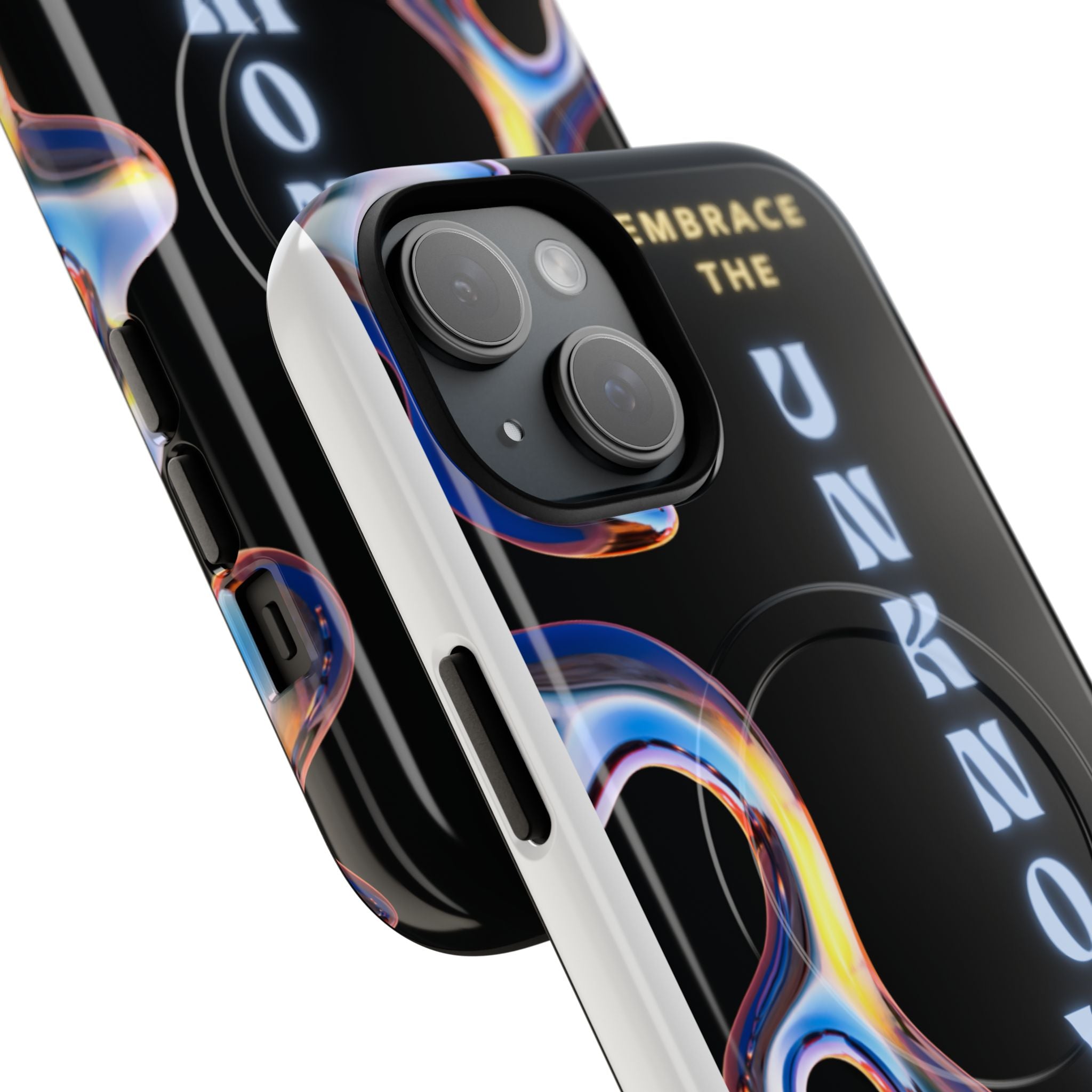 Tough Magnetic Case — "Embrace the Unknown" Black Iridescent Phone Cover