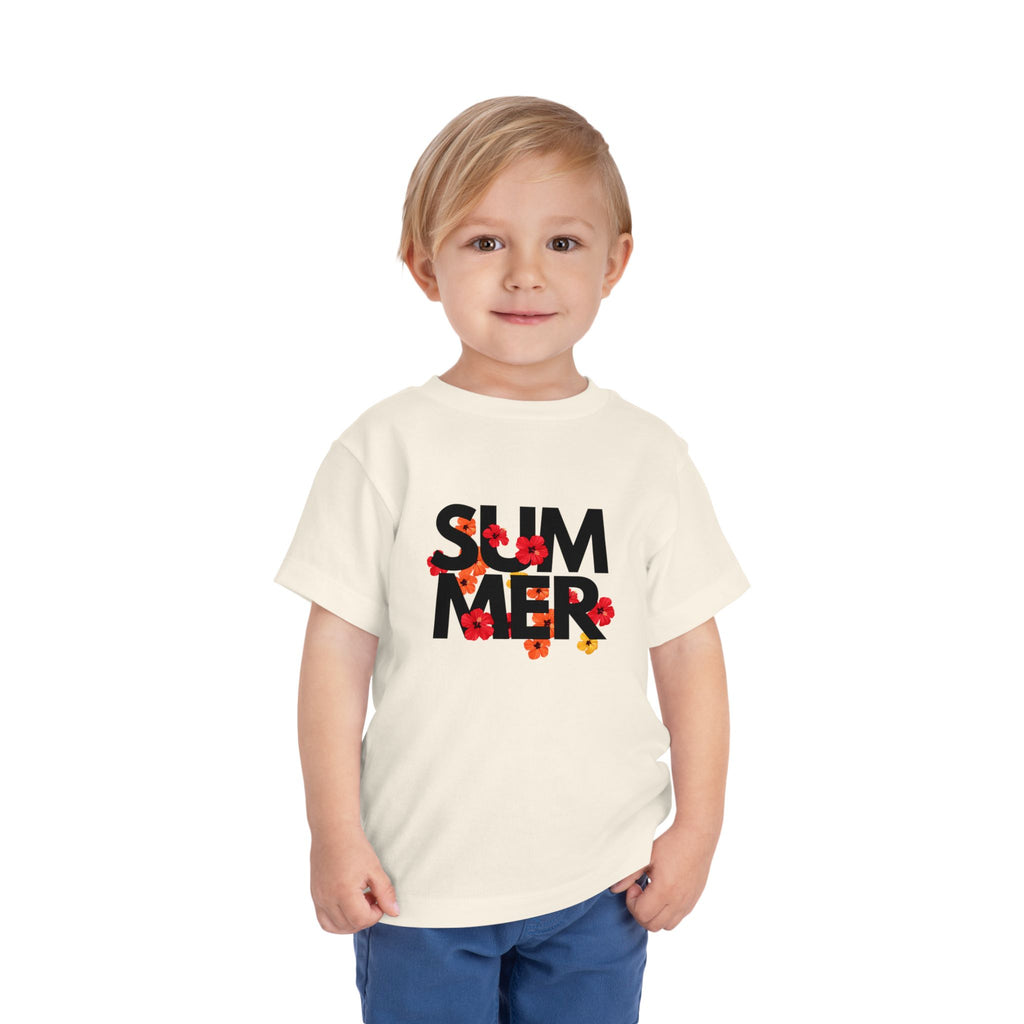 Toddler Tee - "SUMMER" Floral Letters Kids T‑Shirt