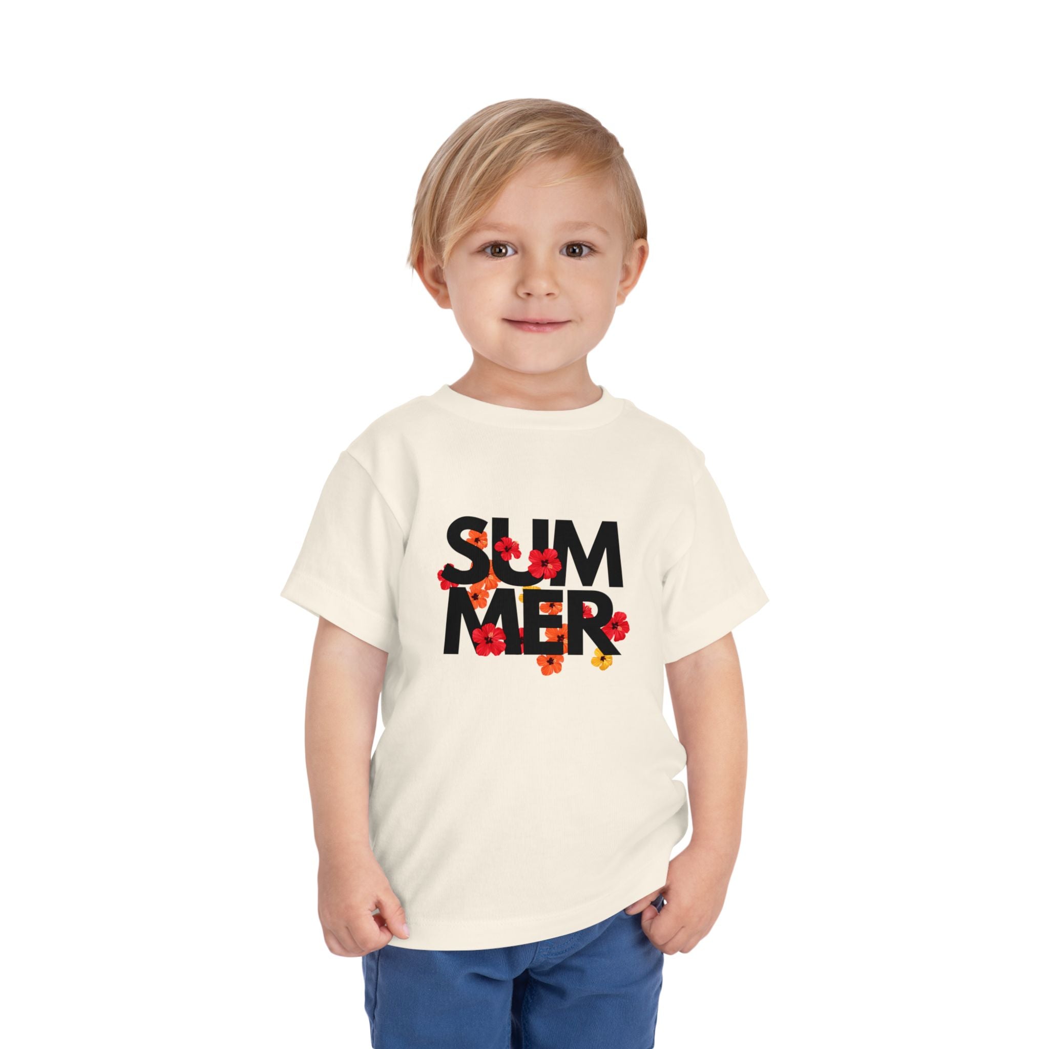 Toddler Tee - "SUMMER" Floral Letters Kids T‑Shirt