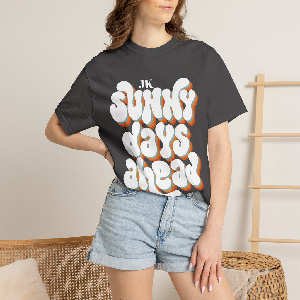 Unisex Sunny Days Ahead T-Shirt | Retro Bubble Letter Design