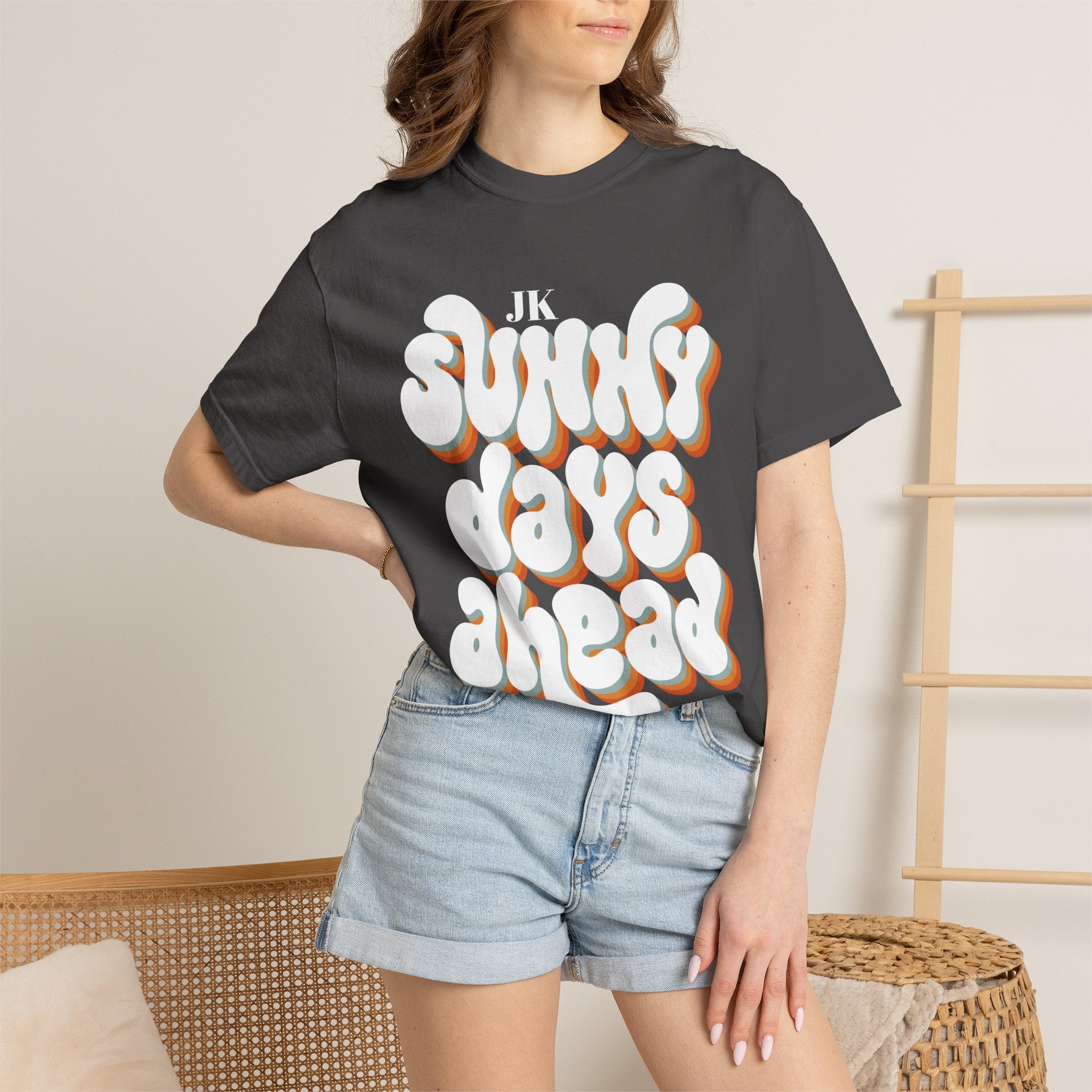 Unisex Sunny Days Ahead T-Shirt | Retro Bubble Letter Design