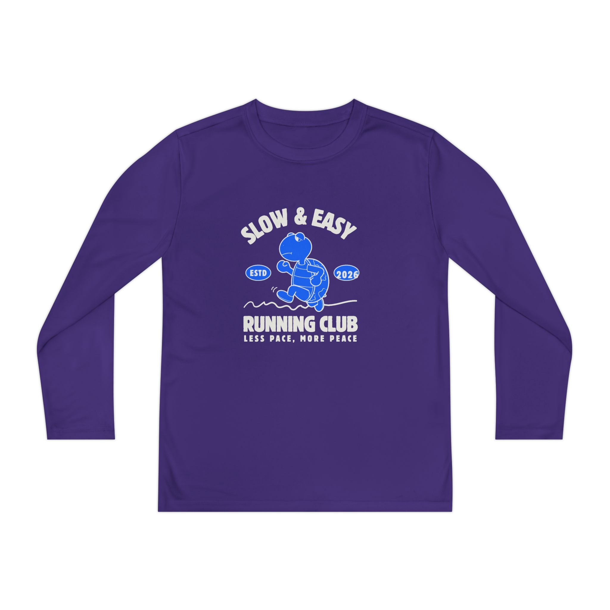 Youth Long Sleeve Tee — "Slow & Easy" Blue Turtle Surf Club Graphic